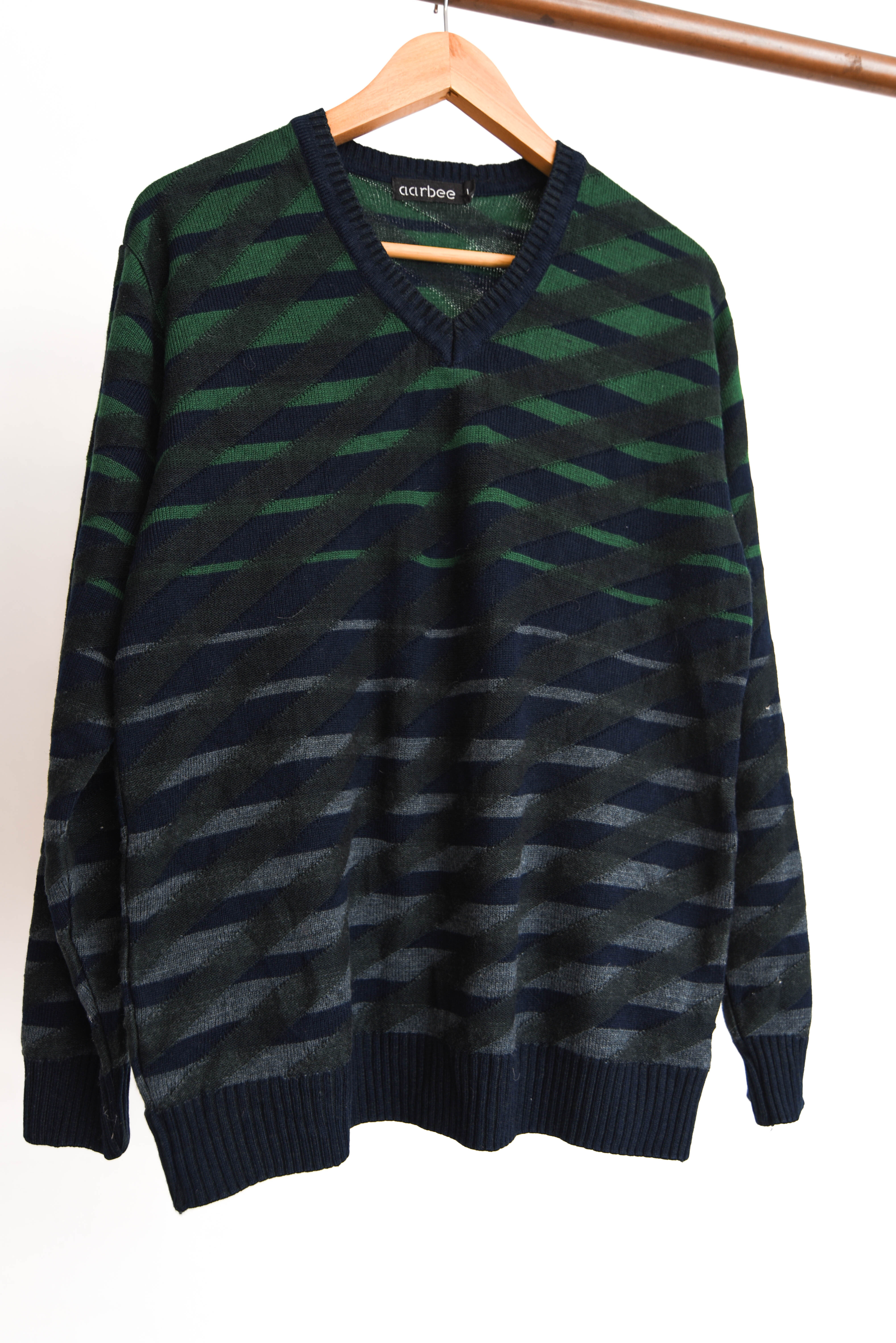 Chaleco dark green geométrico vintage