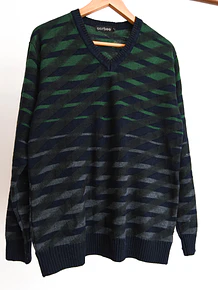 Chaleco dark green geométrico vintage