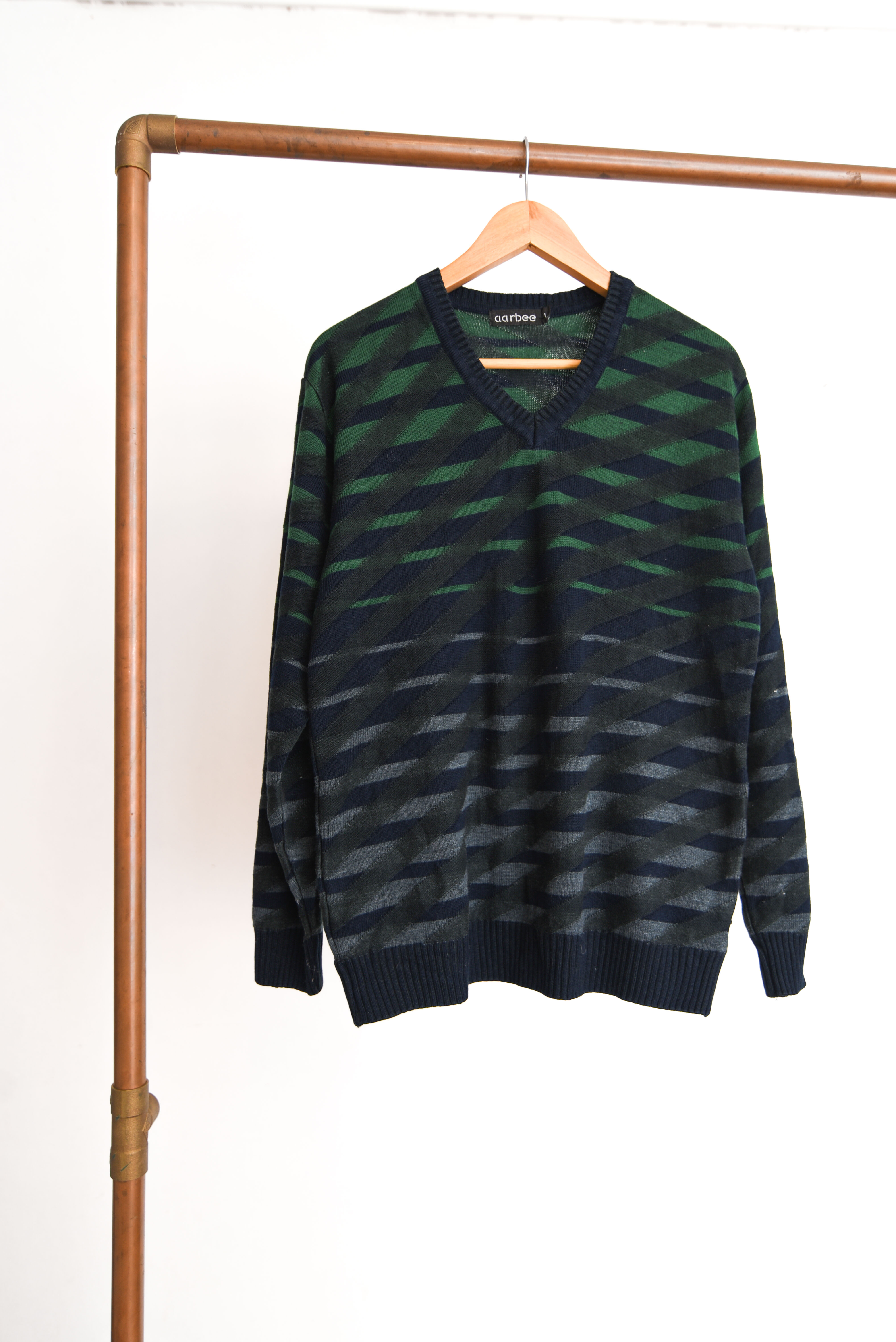 Chaleco dark green geométrico vintage