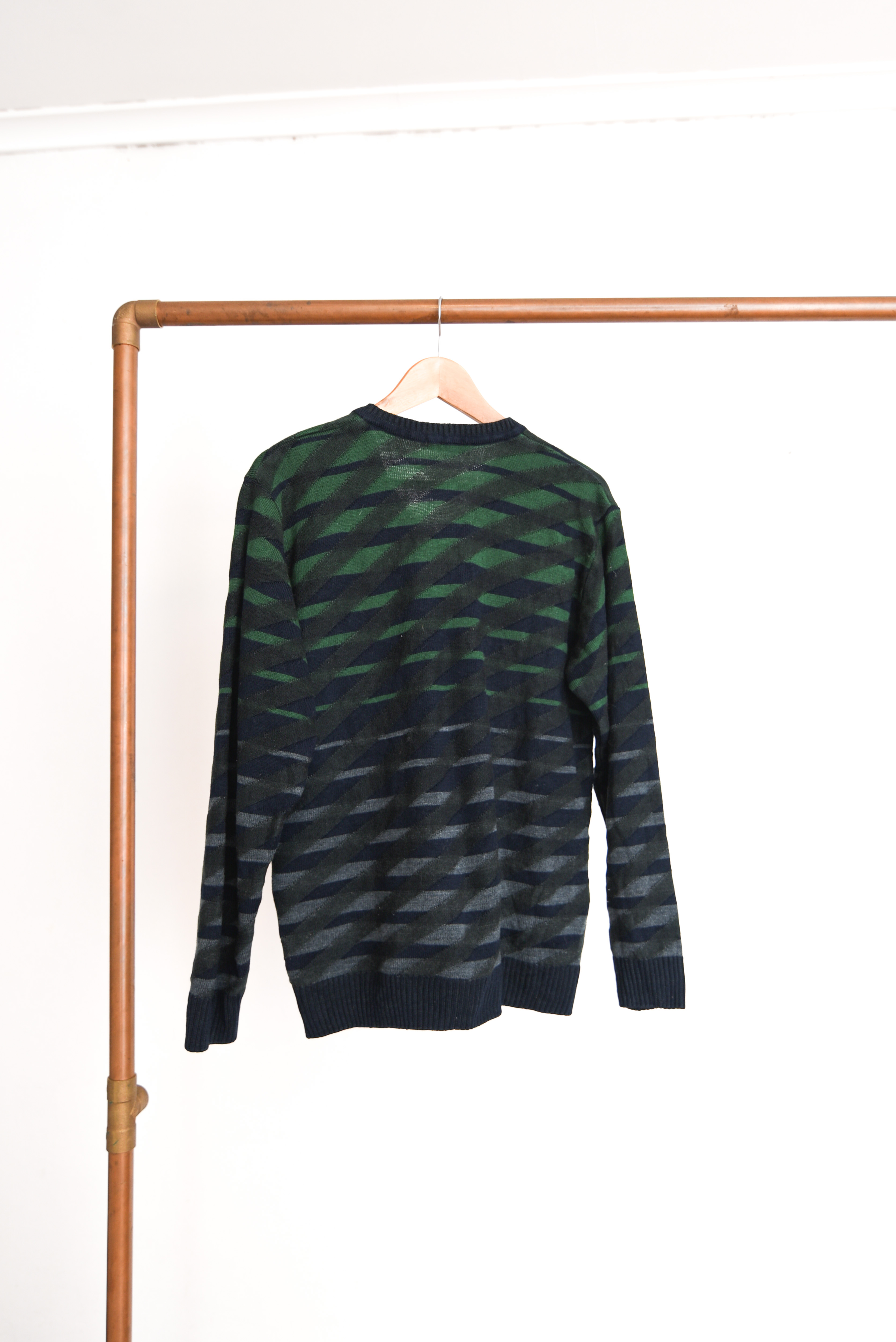 Chaleco dark green geométrico vintage
