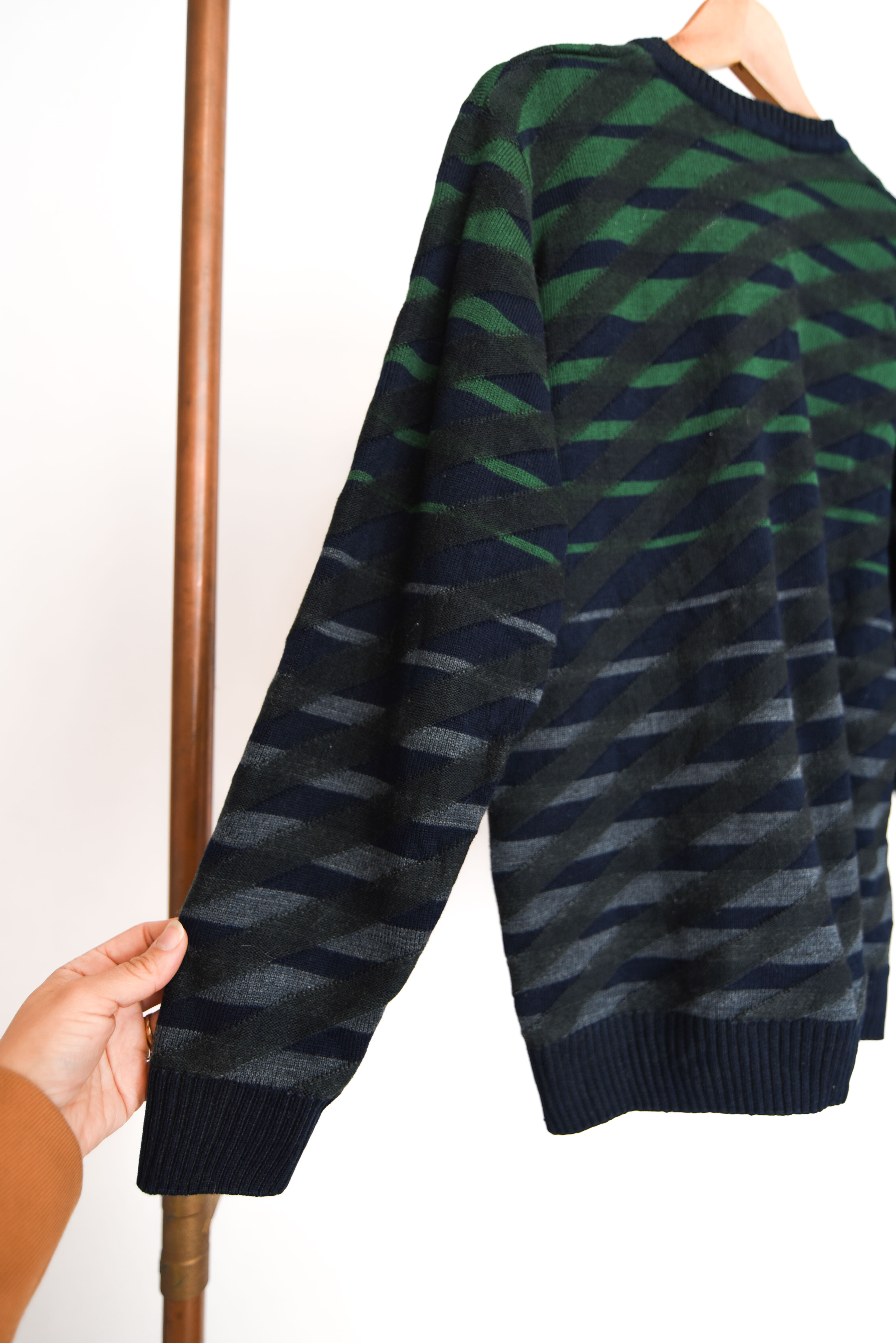 Chaleco dark green geométrico vintage