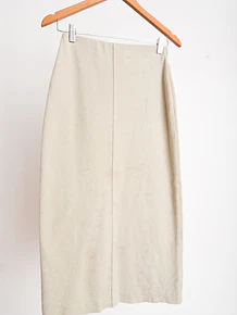 Maxi falda marfil acanalada