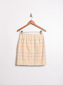 Falda marfil grilla lana vintage