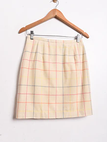 Falda marfil grilla lana vintage