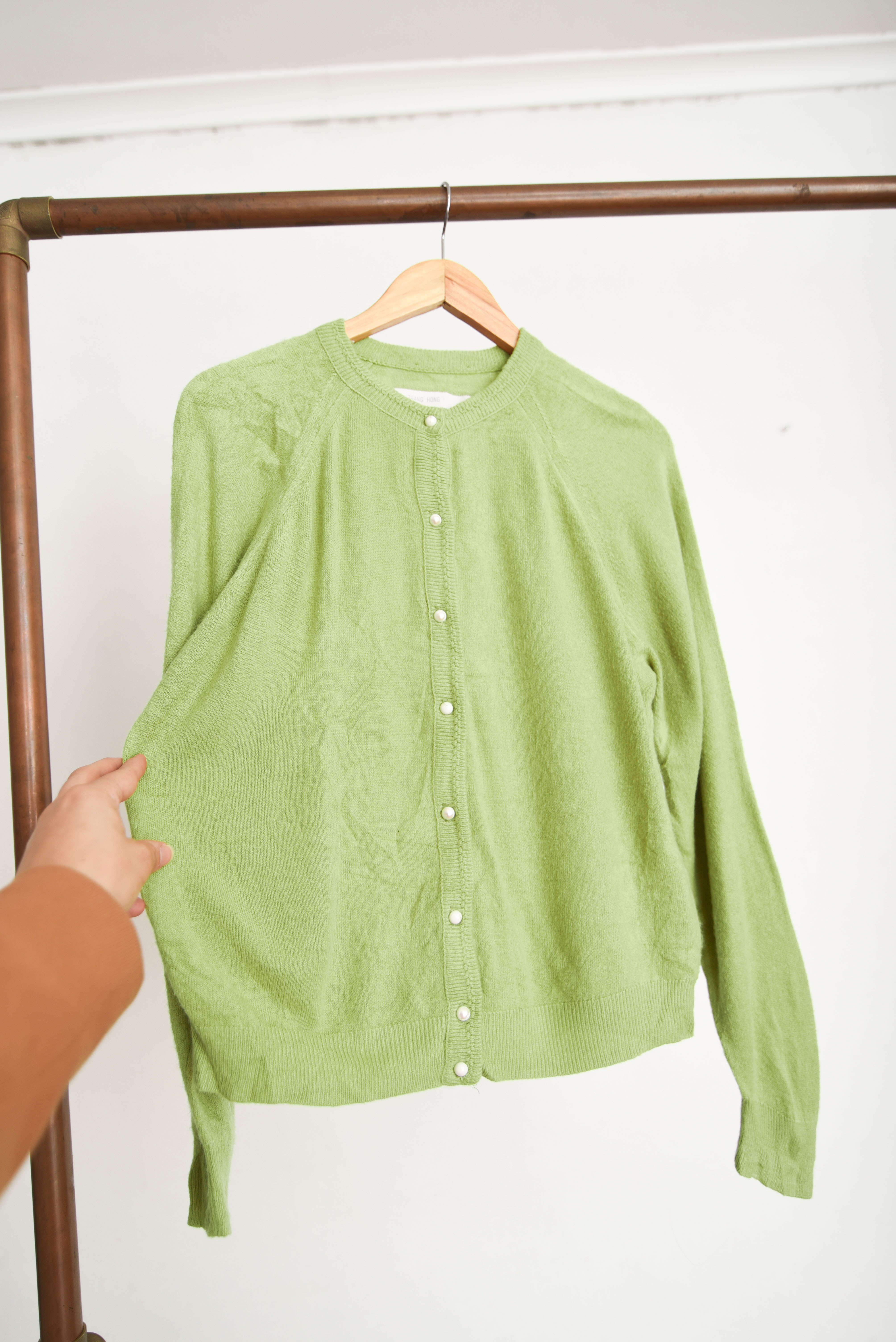 Cardigan verde pistacho 90s