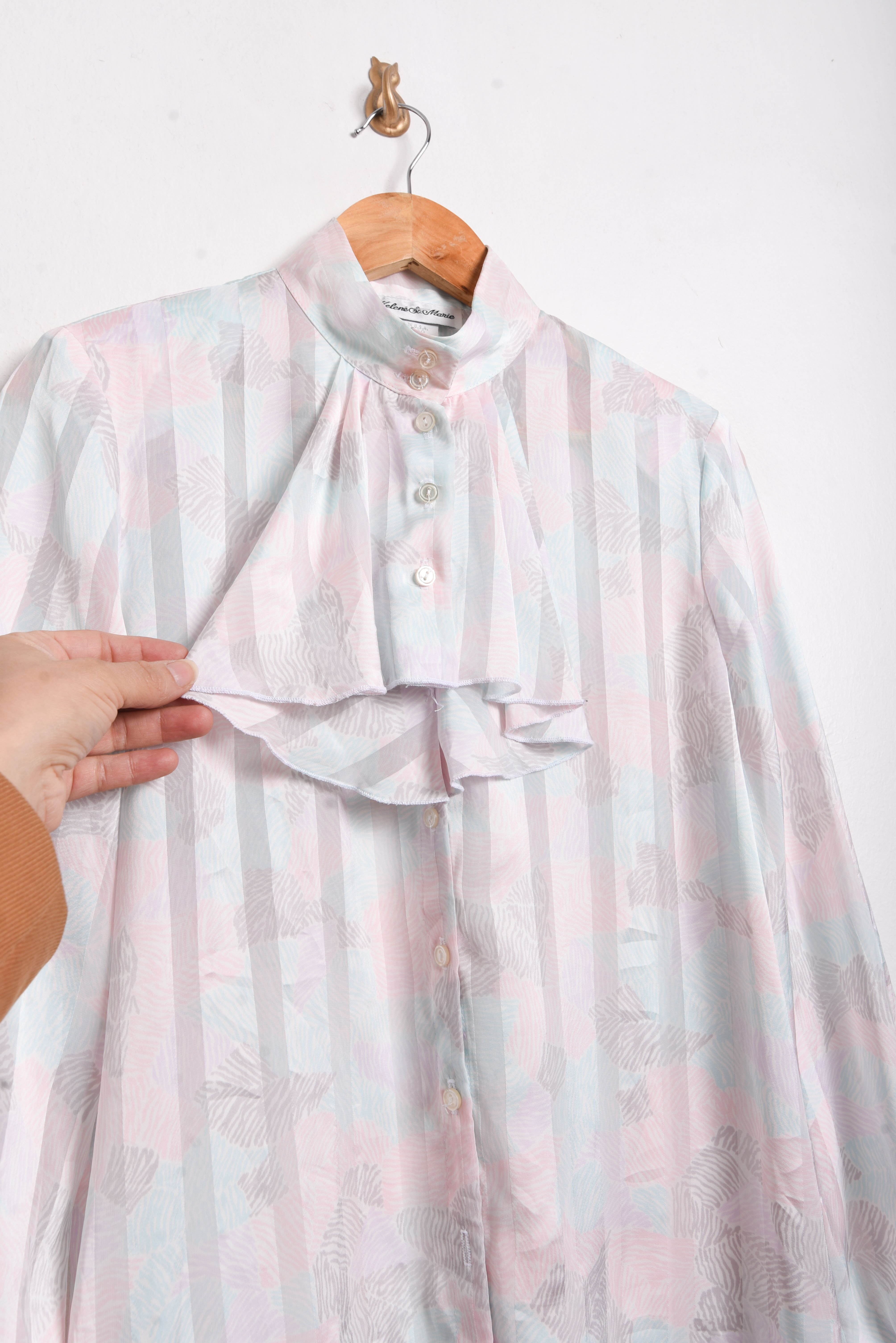 Blusa blanco perlado 80s