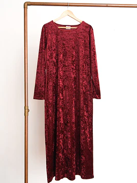 Maxi vestido burdeo plush