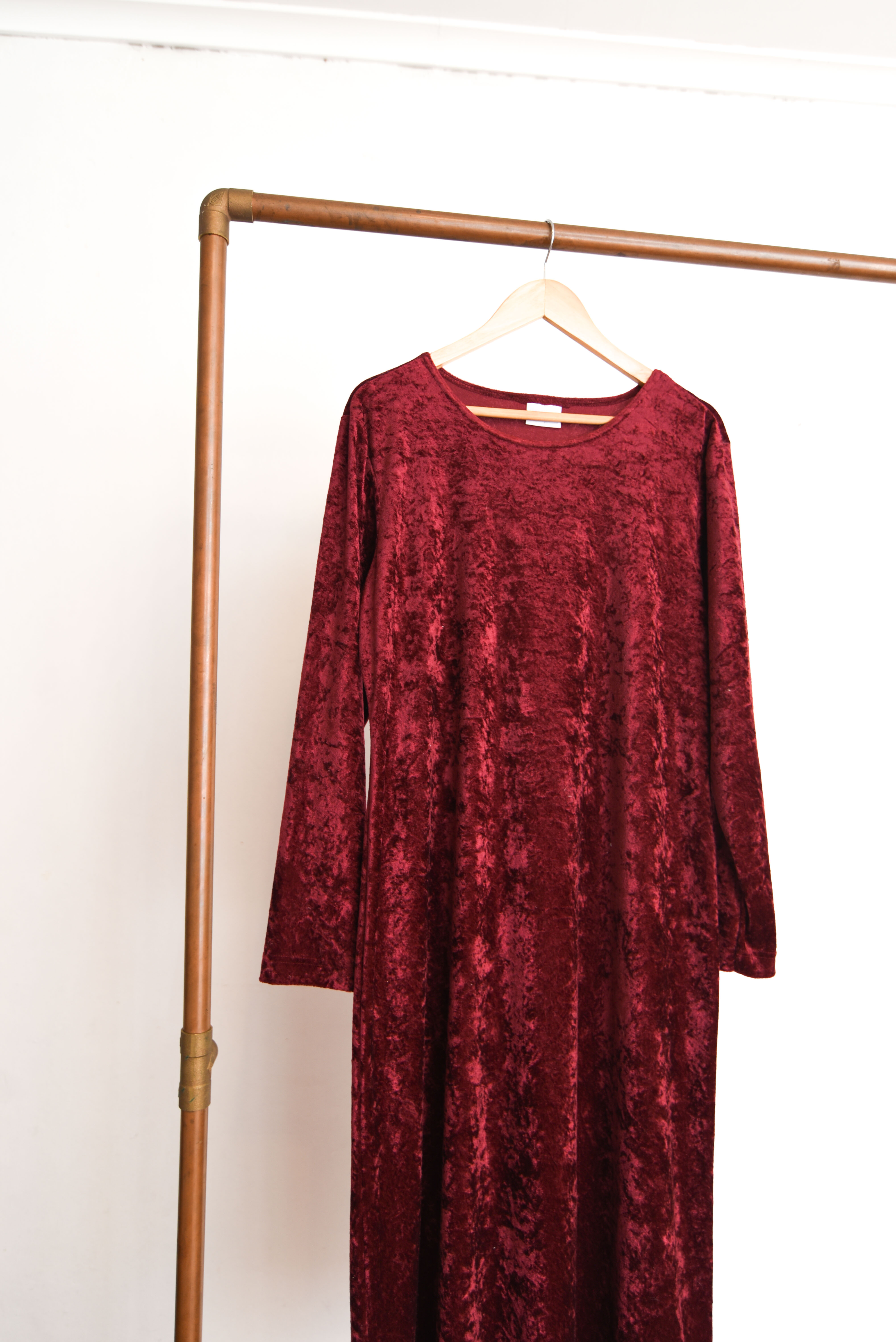 Maxi vestido burdeo plush