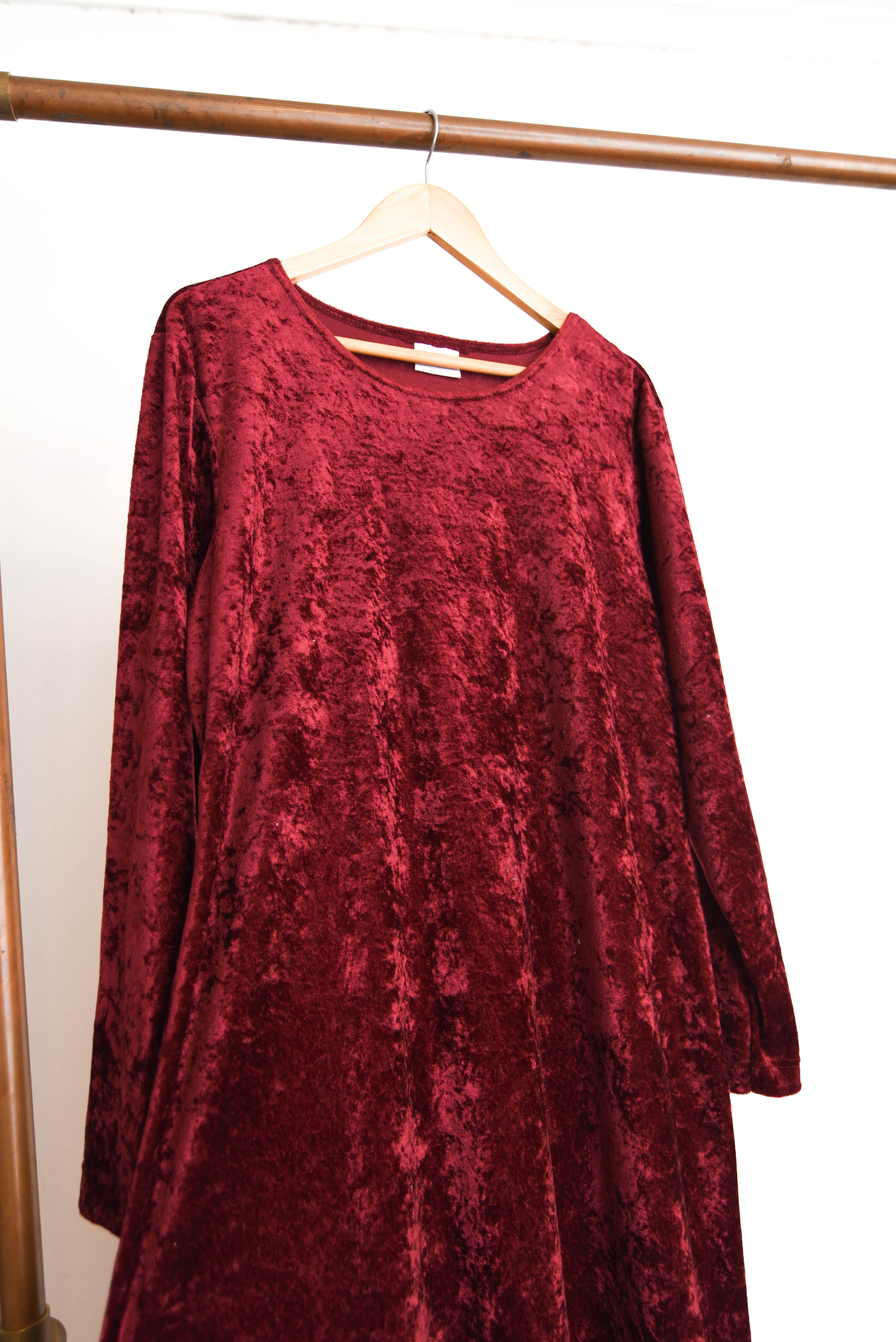 Maxi vestido burdeo plush