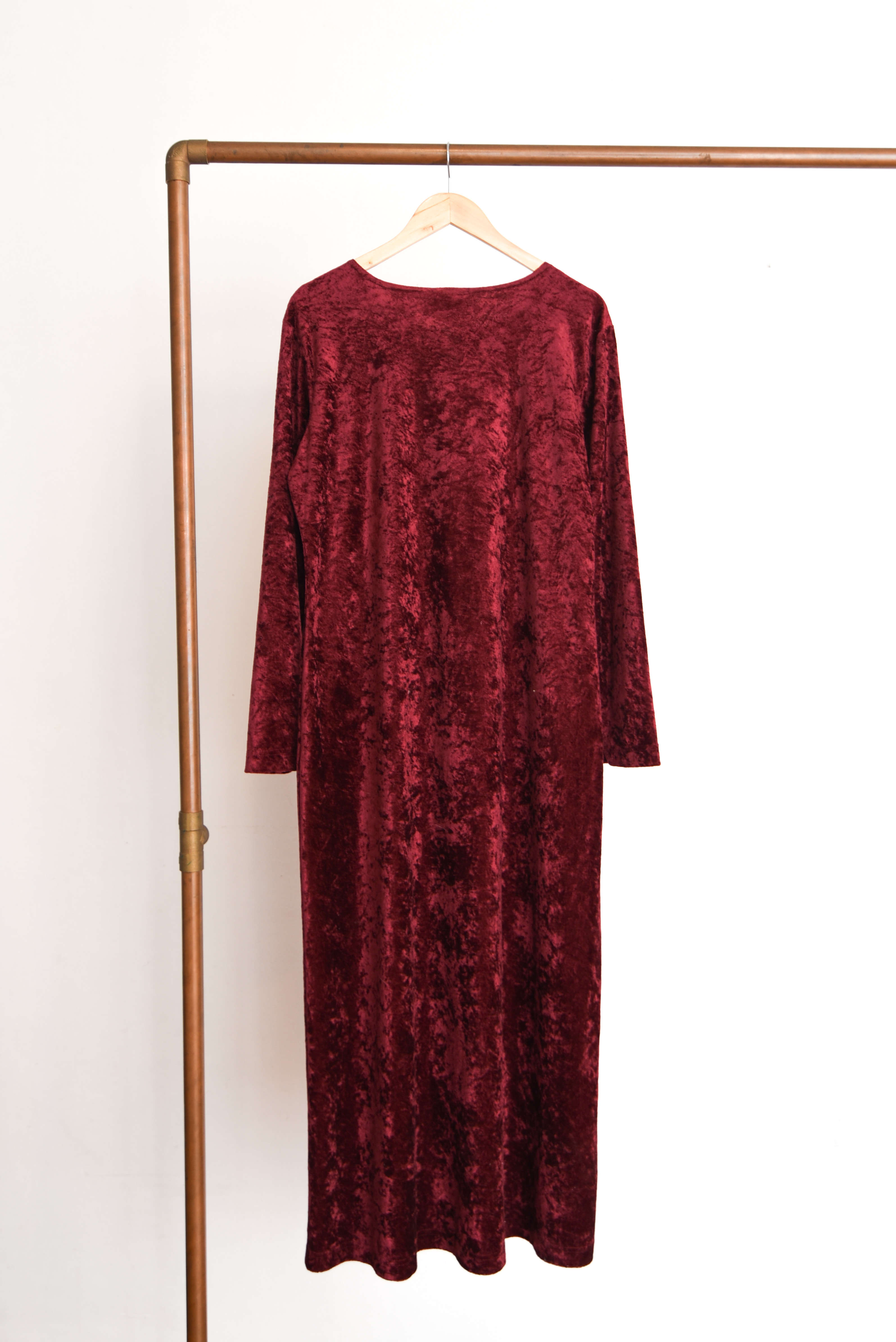 Maxi vestido burdeo plush