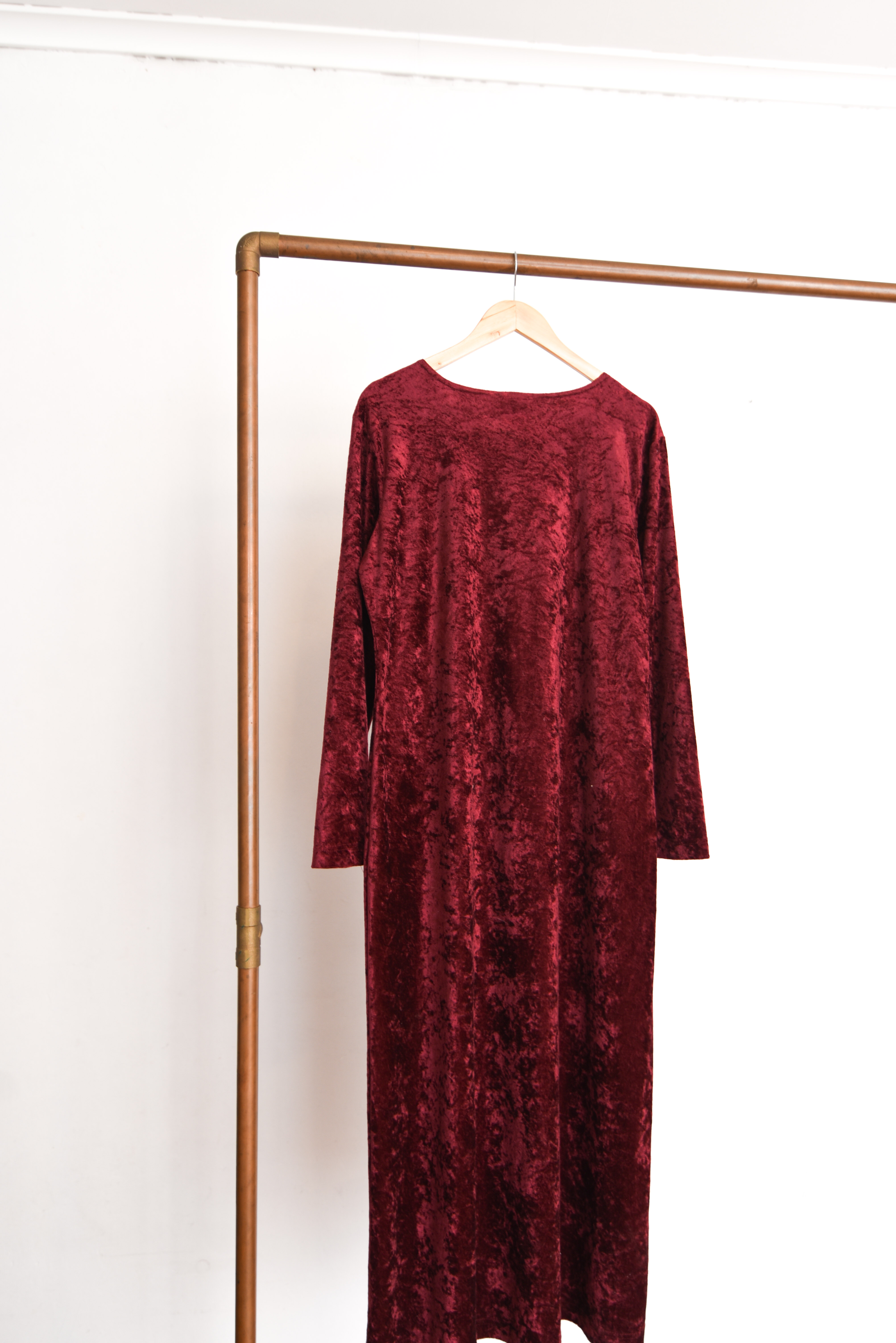 Maxi vestido burdeo plush
