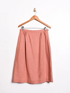 Falda naranjo pastel vintage midi