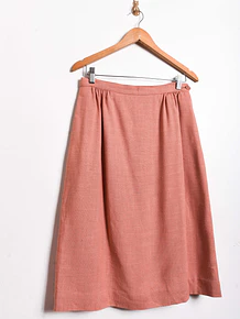 Falda naranjo pastel vintage midi