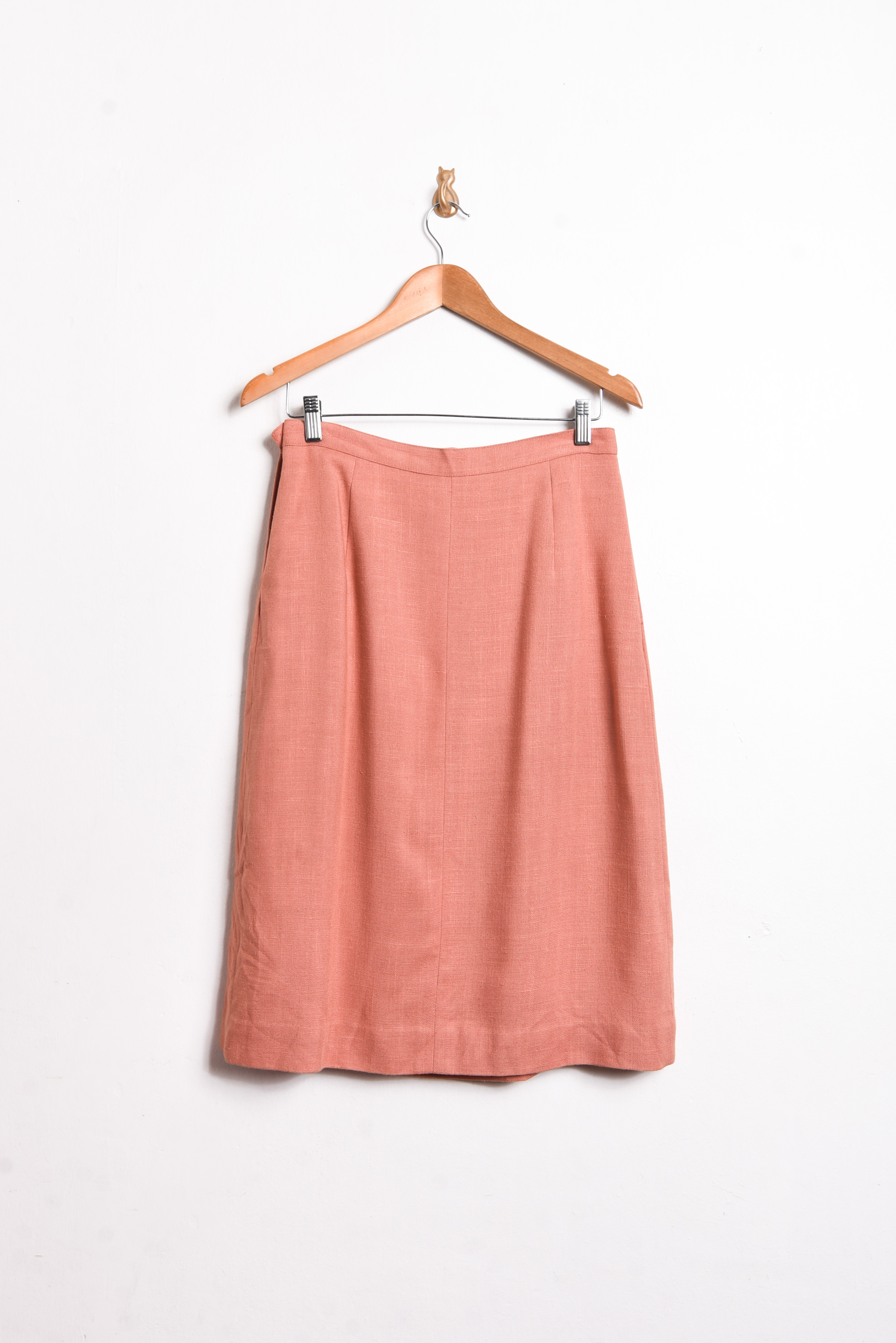 Falda naranjo pastel vintage midi