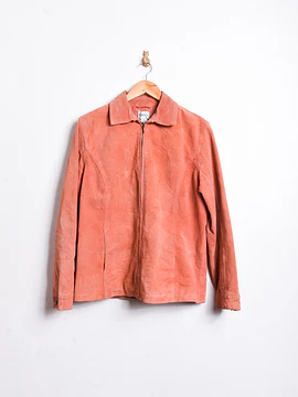 Chaqueta naranja gamuza cierre