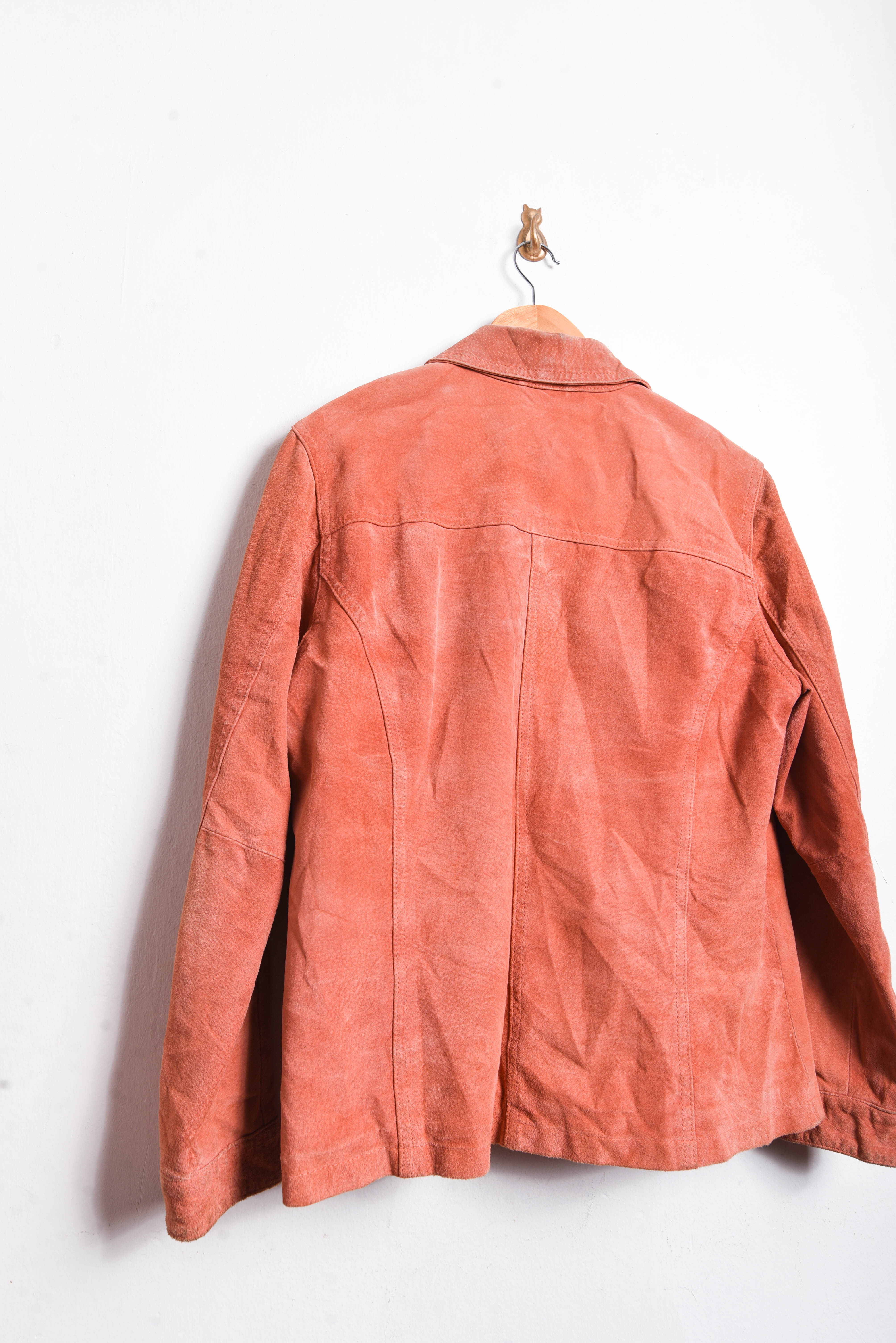 Chaqueta naranja gamuza cierre
