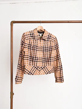 Chaqueta vintage coral pata de gallo