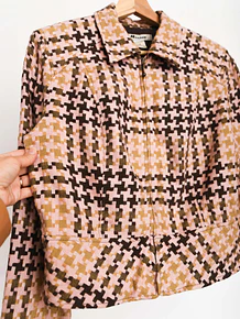 Chaqueta vintage coral pata de gallo