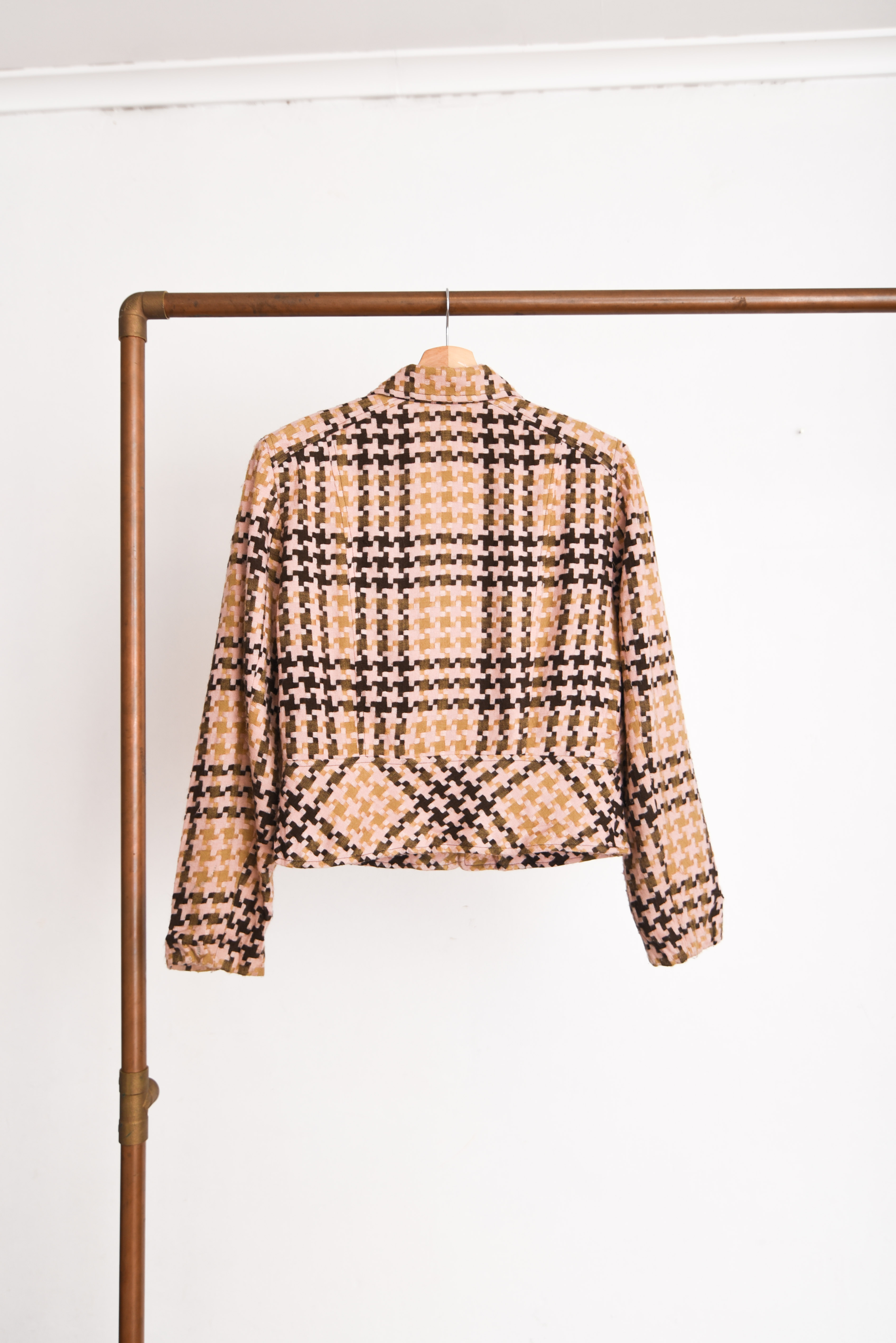 Chaqueta vintage coral pata de gallo