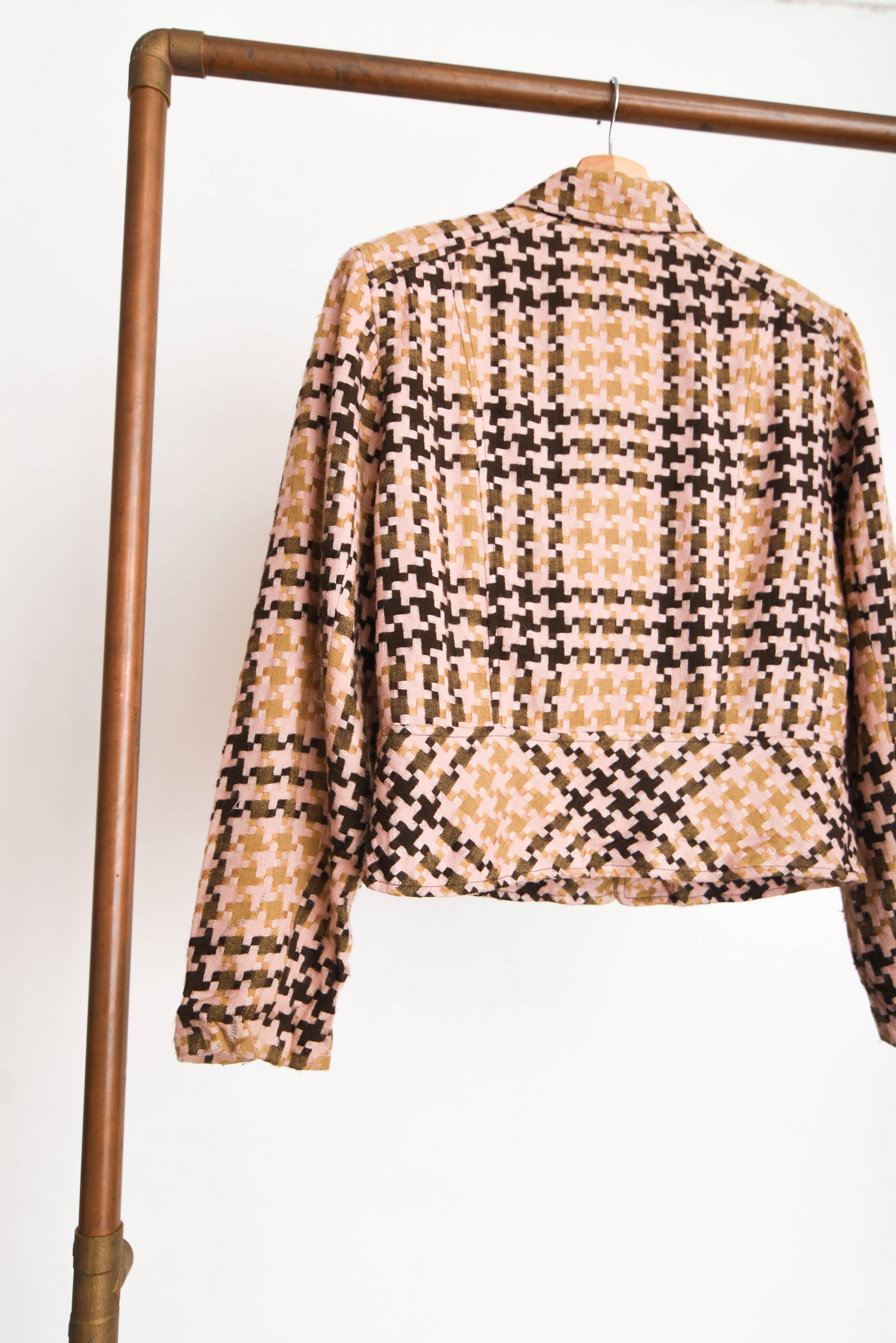 Chaqueta vintage coral pata de gallo