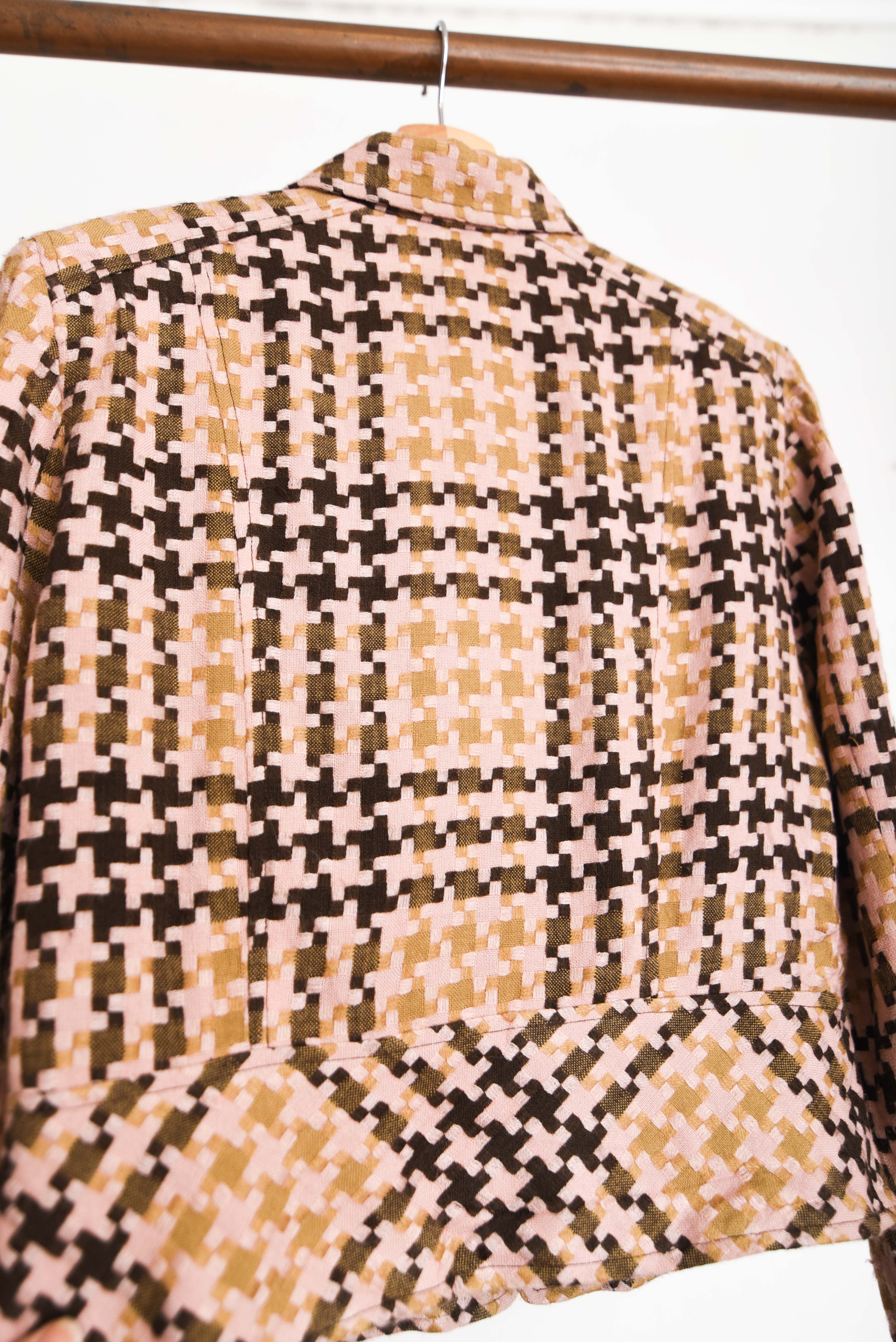 Chaqueta vintage coral pata de gallo