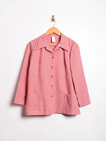 Camisa gingham rojo 70s