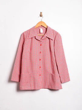 Camisa gingham rojo 70s