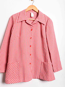 Camisa gingham rojo 70s