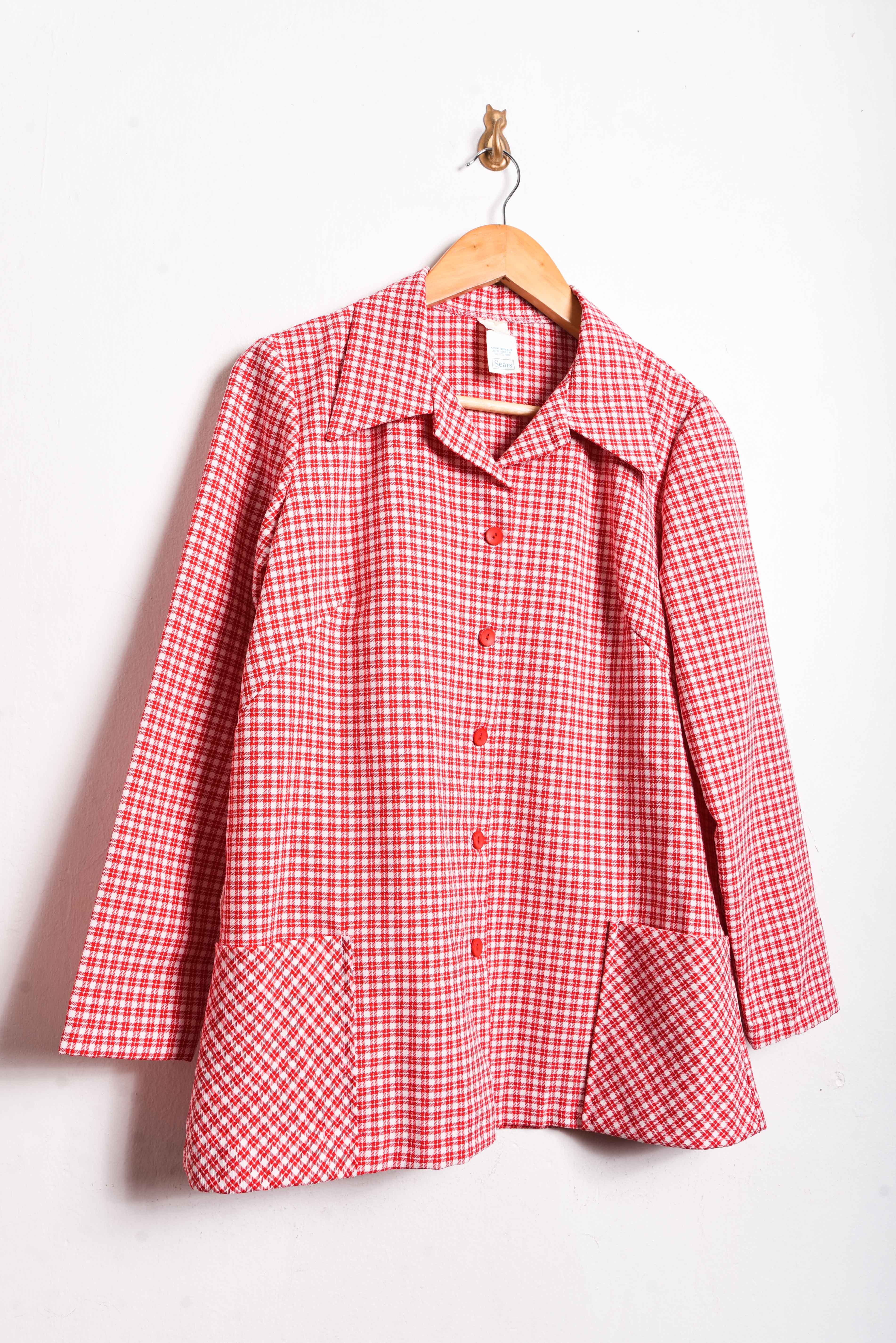 Camisa gingham rojo 70s