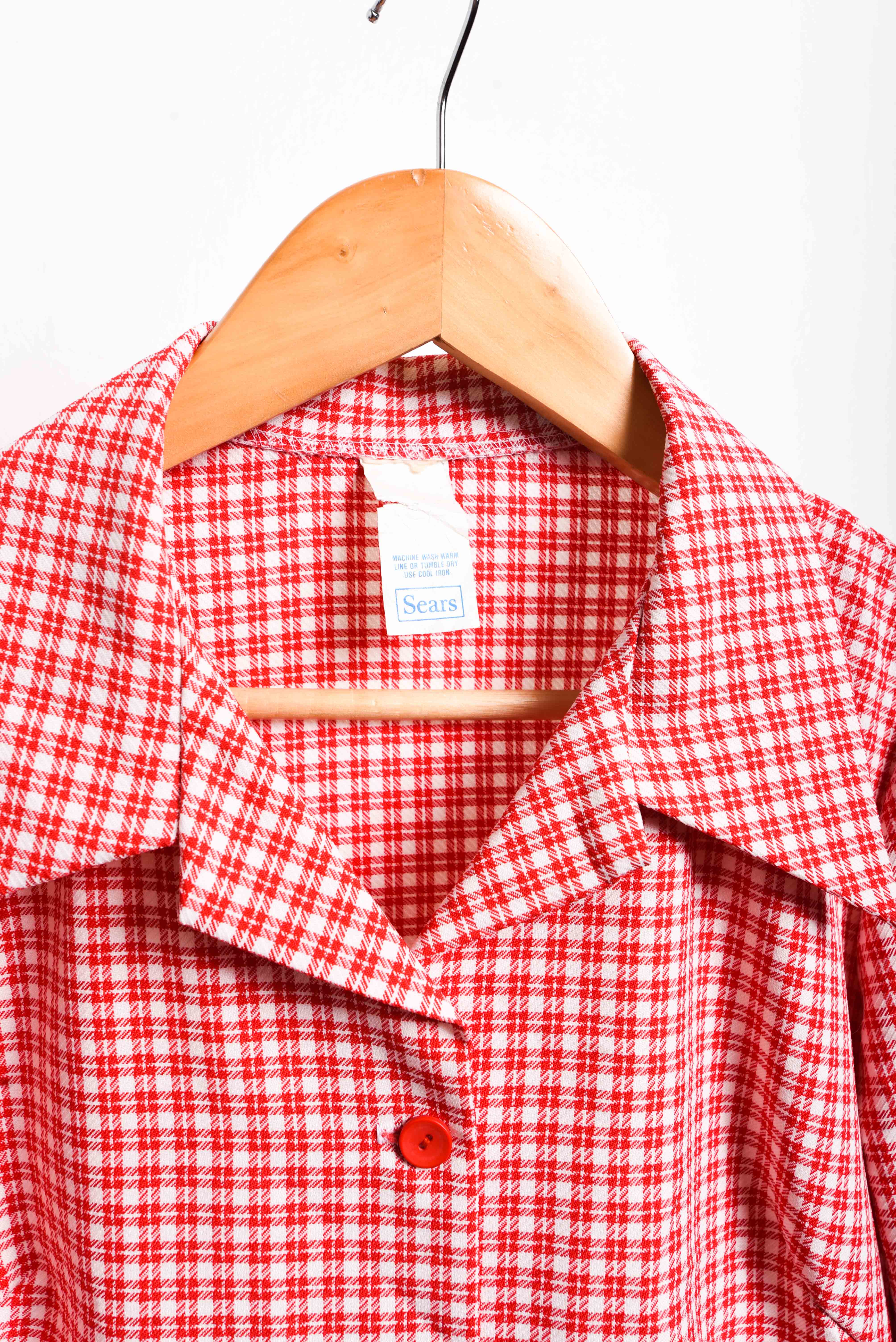 Camisa gingham rojo 70s