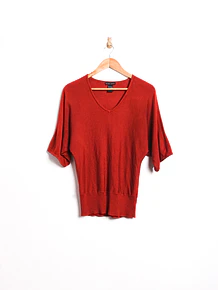 Top tejido red manga murciélago