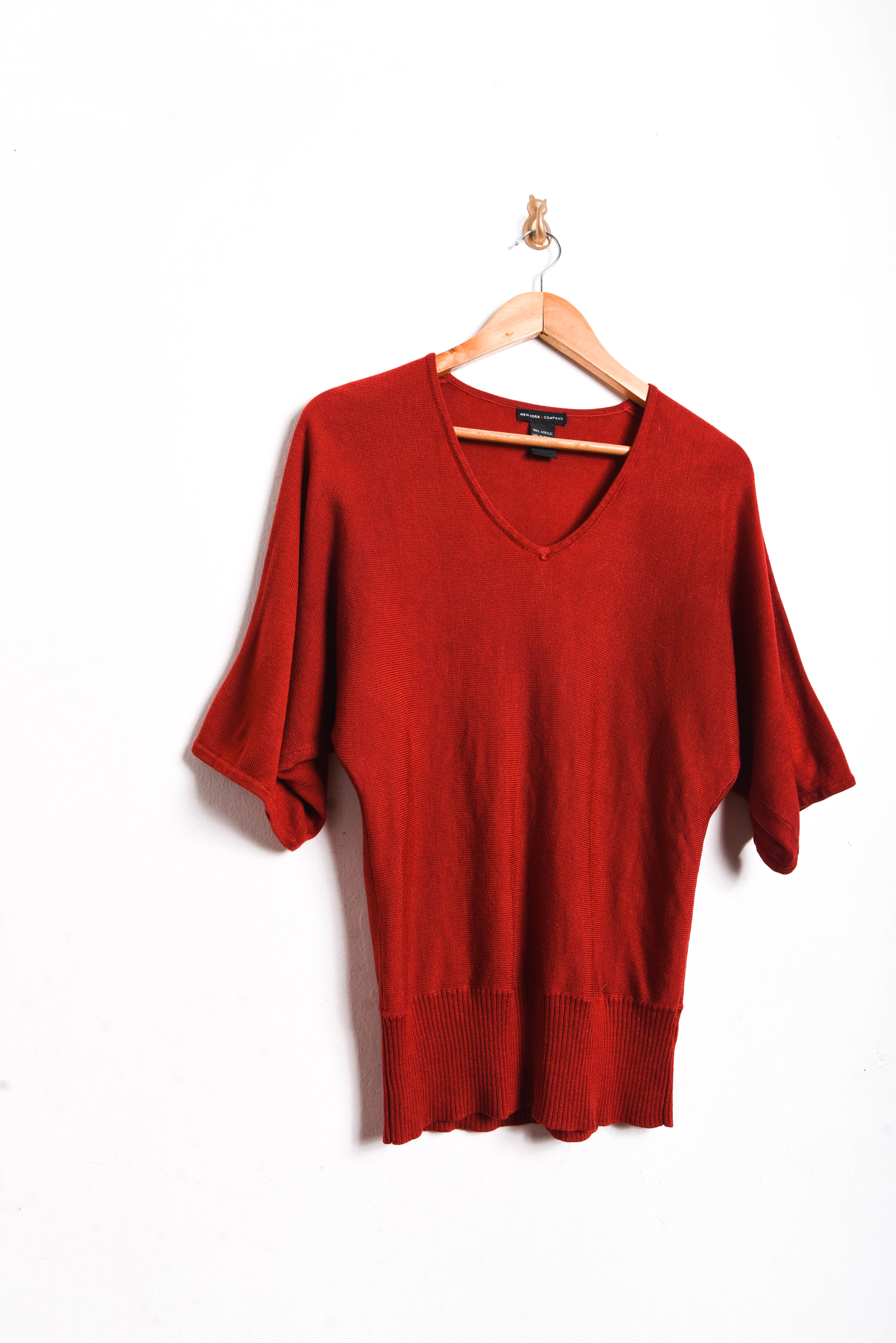 Top tejido red manga murciélago