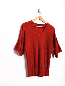 Top tejido red manga murciélago