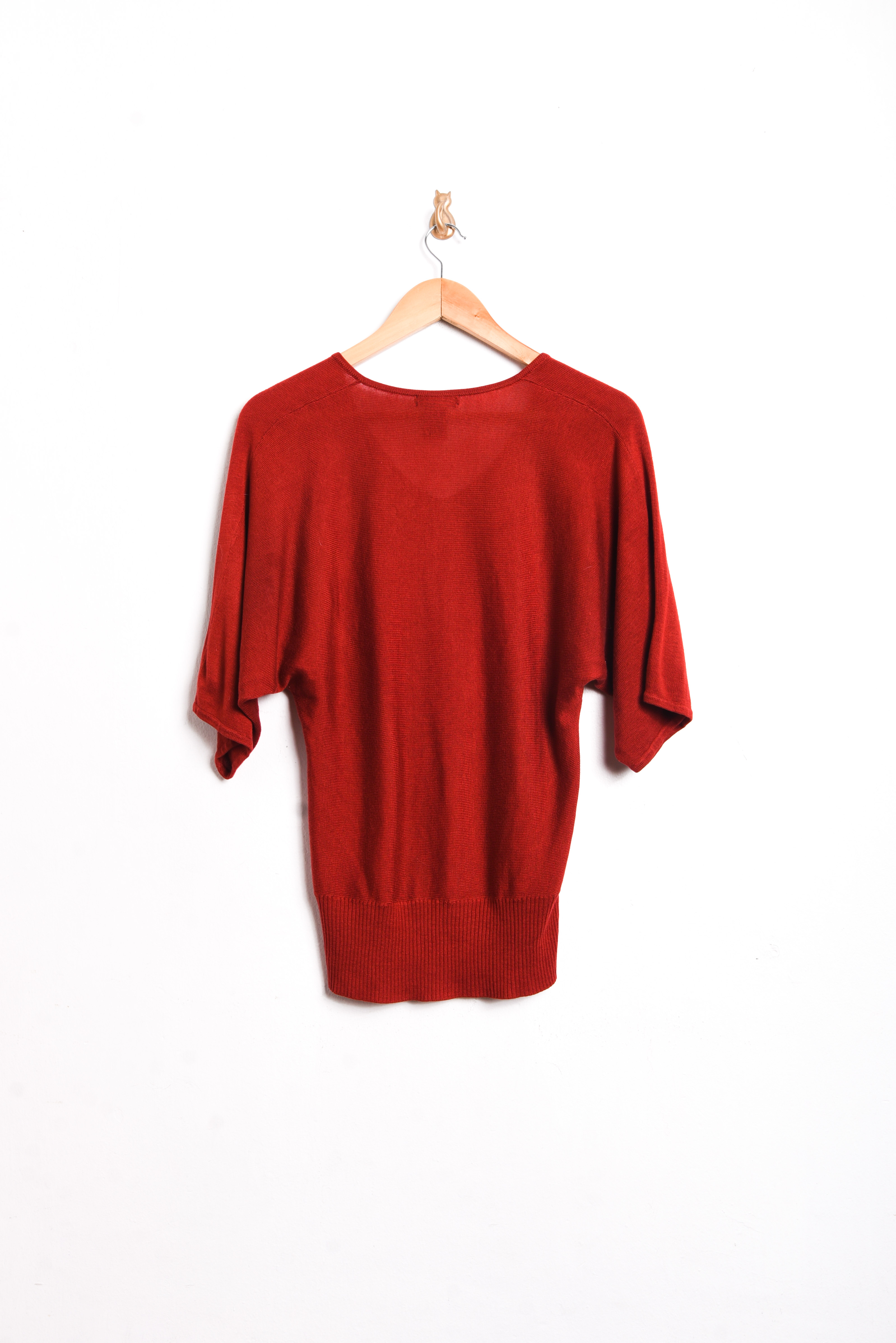 Top tejido red manga murciélago