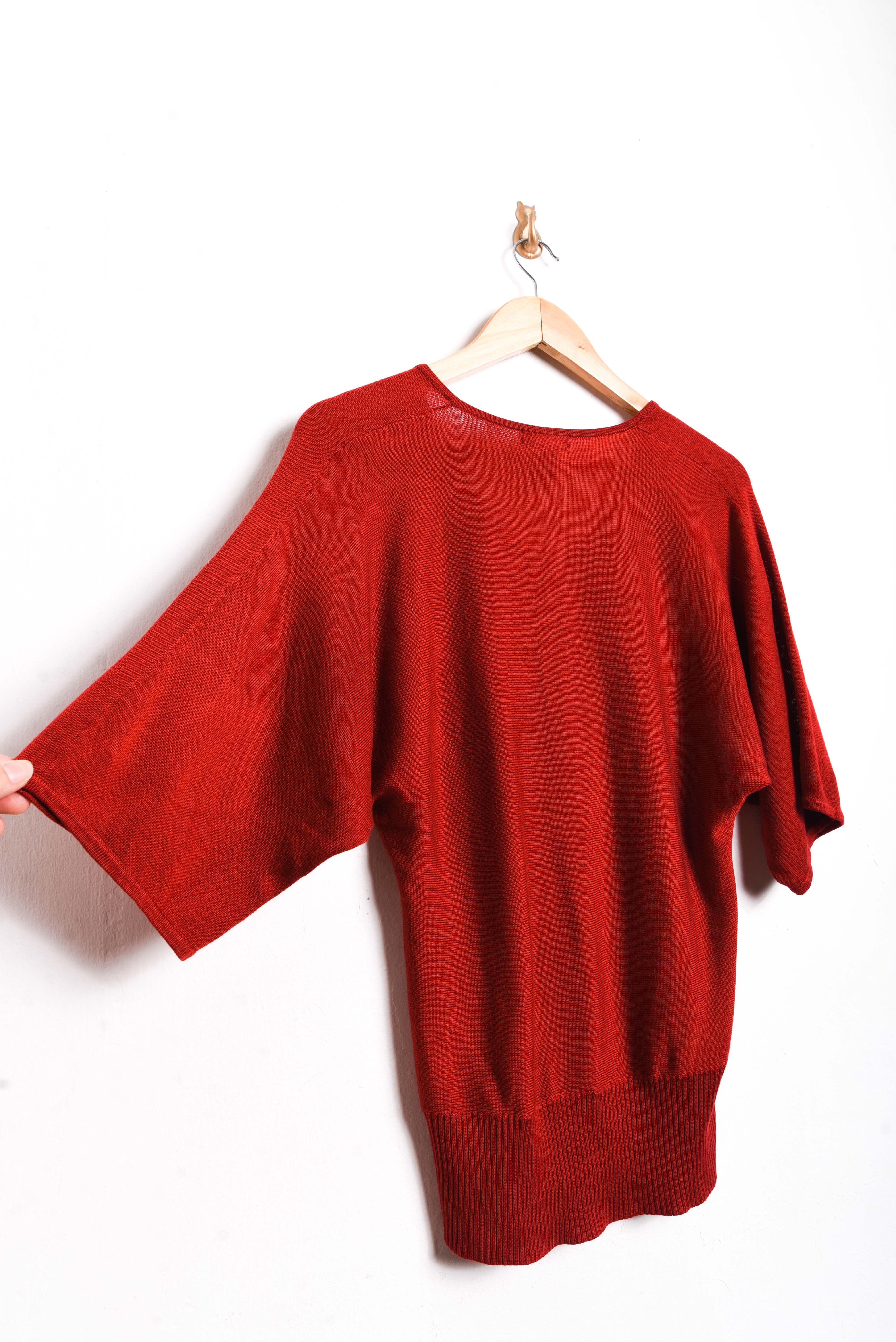 Top tejido red manga murciélago