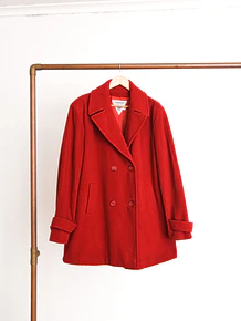 Abrigo vintage rojo lana