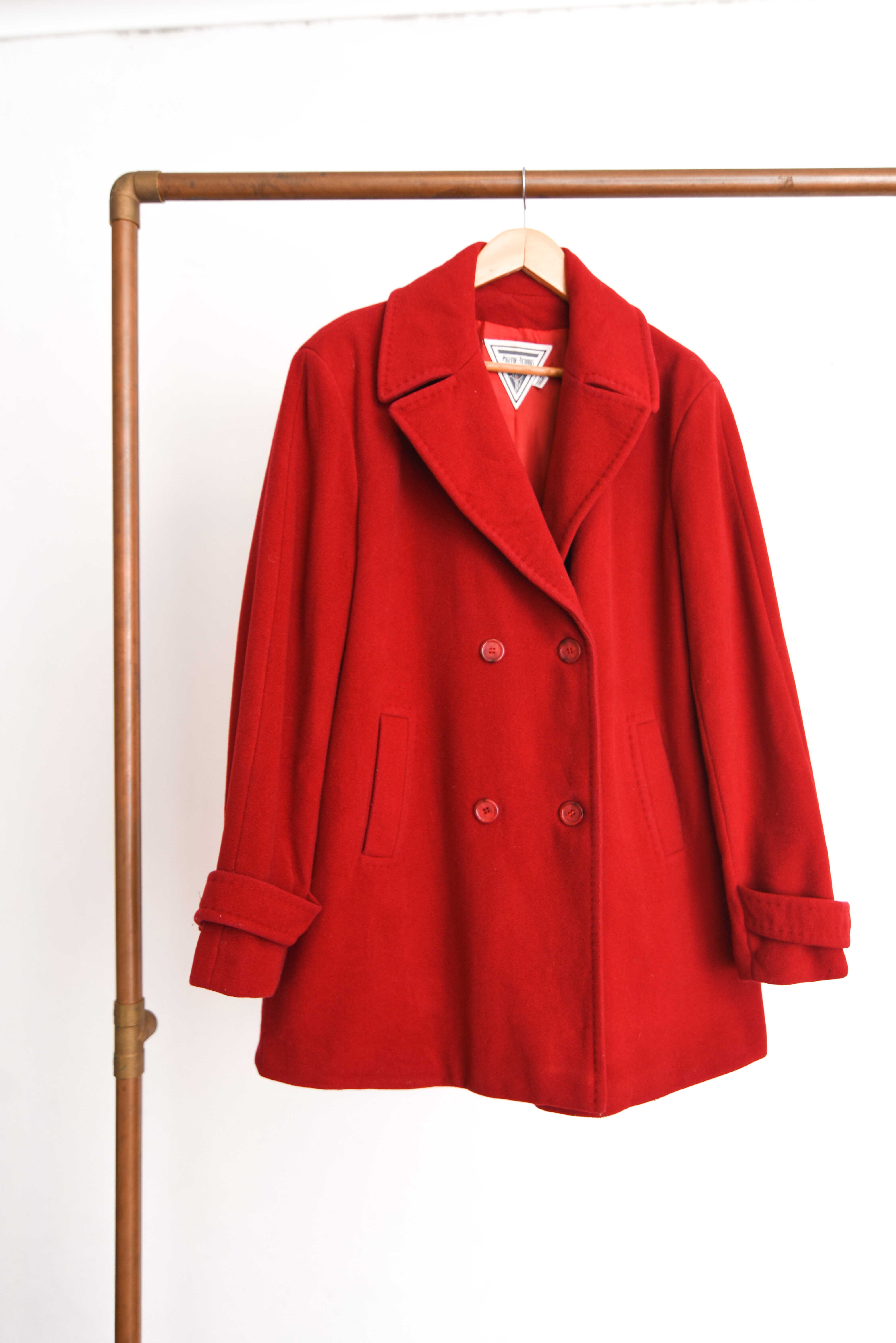 Abrigo vintage rojo lana