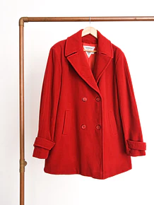 Abrigo vintage rojo lana