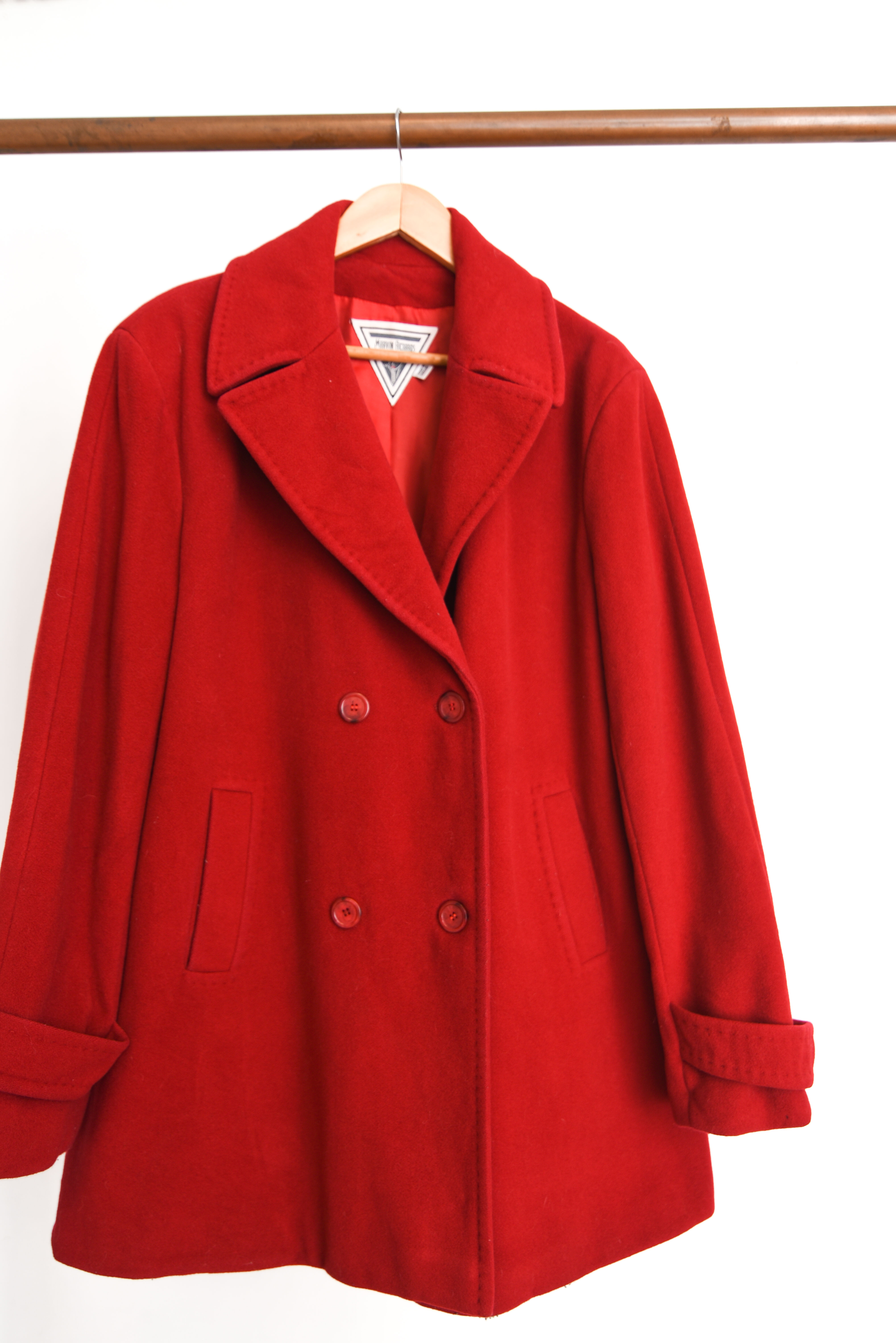 Abrigo vintage rojo lana