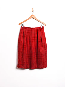 Falda vintage midi rojo grilla