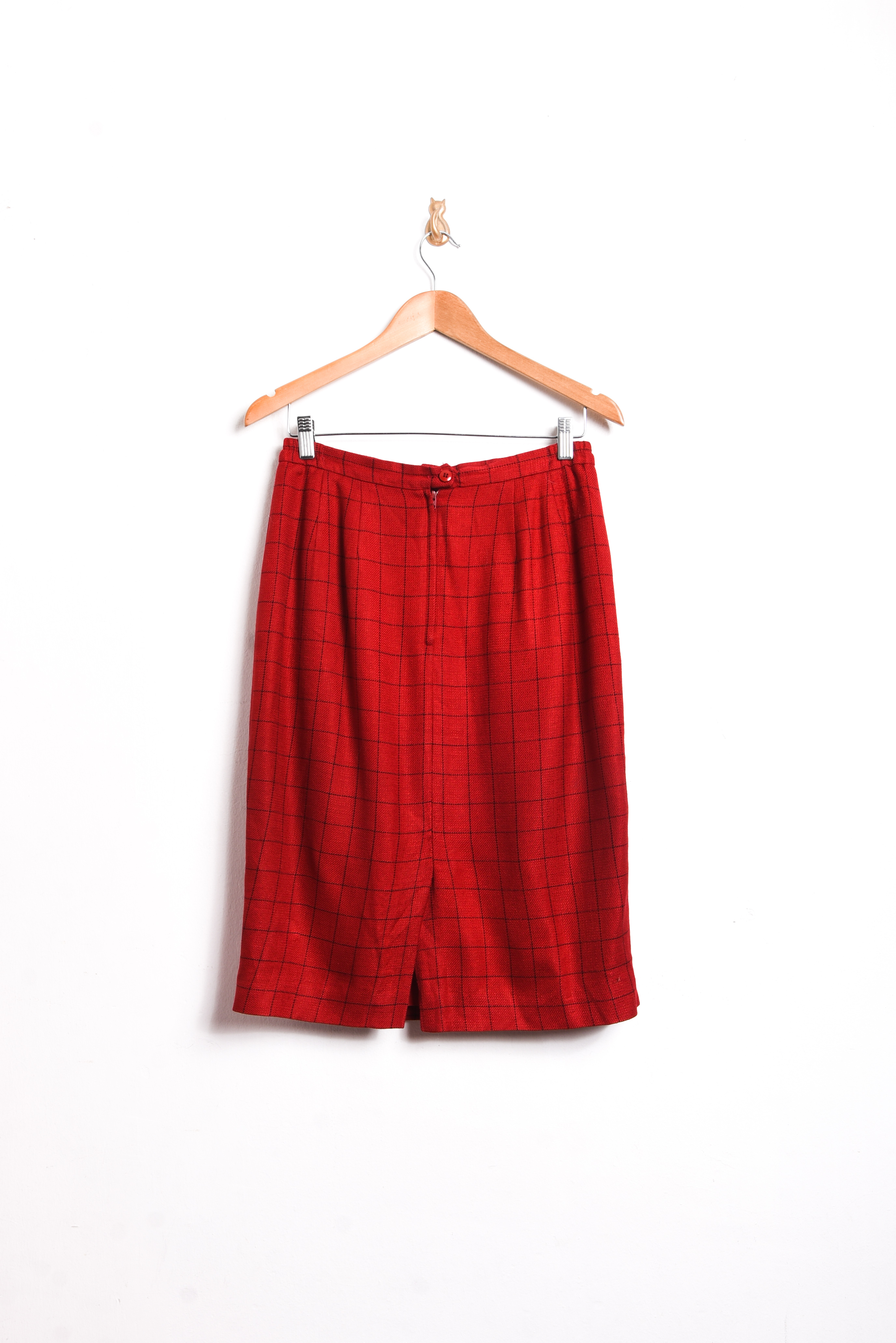 Falda vintage midi rojo grilla