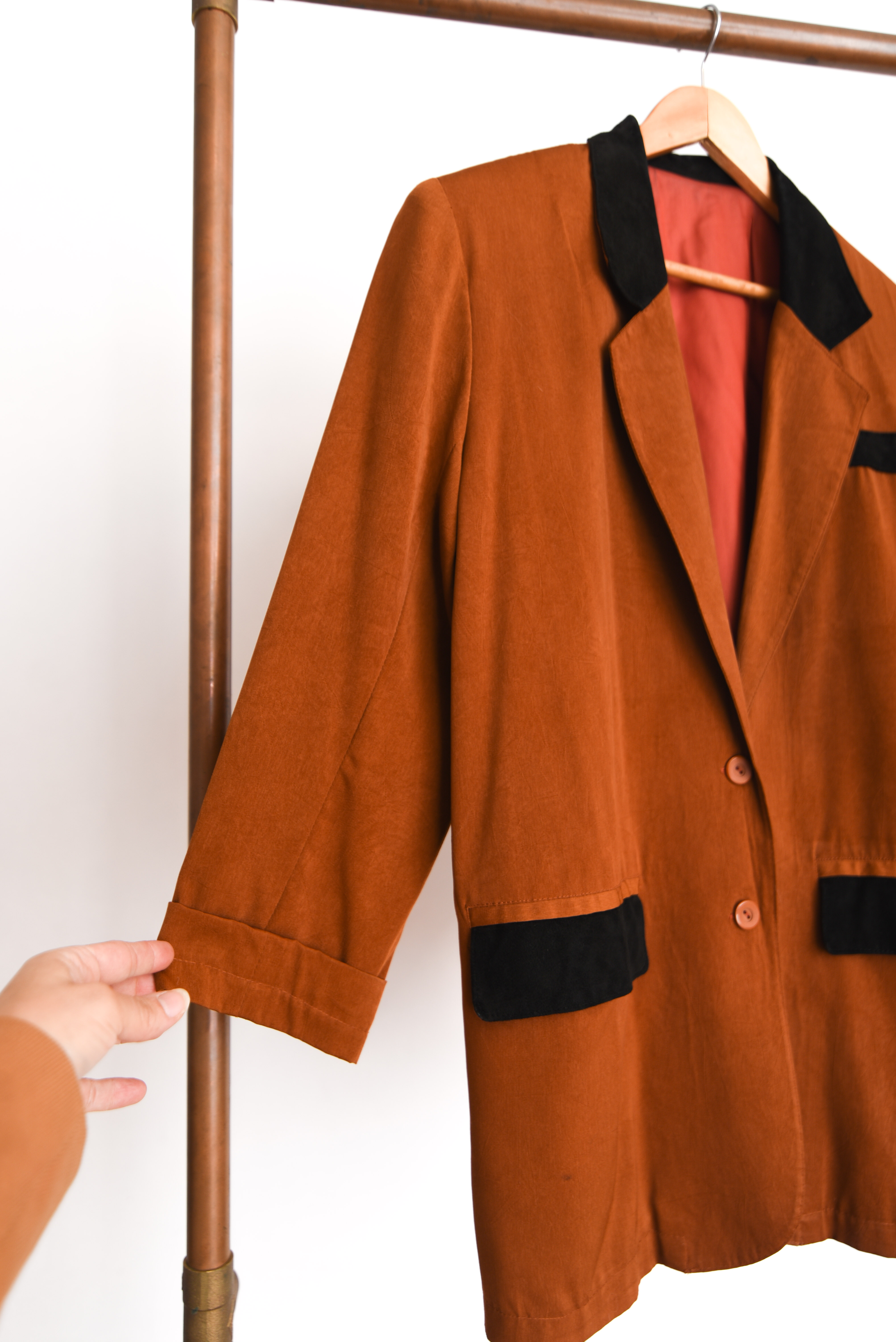 Blazer granate 90s y gamuza
