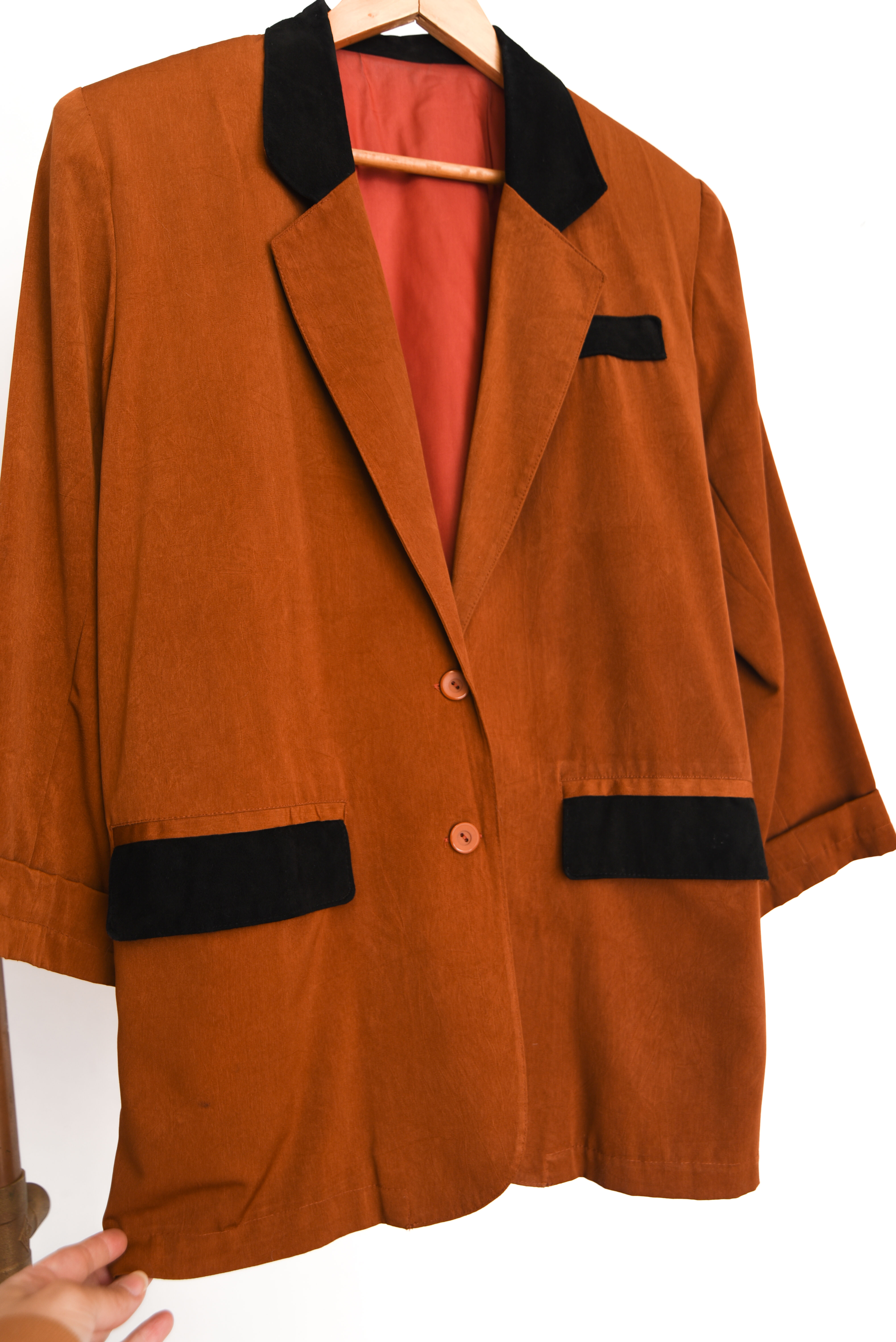 Blazer granate 90s y gamuza