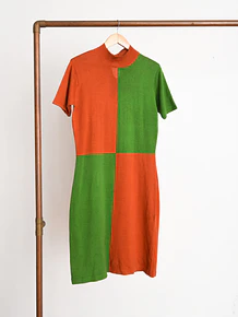 Vestido 90s bicolor geométrico