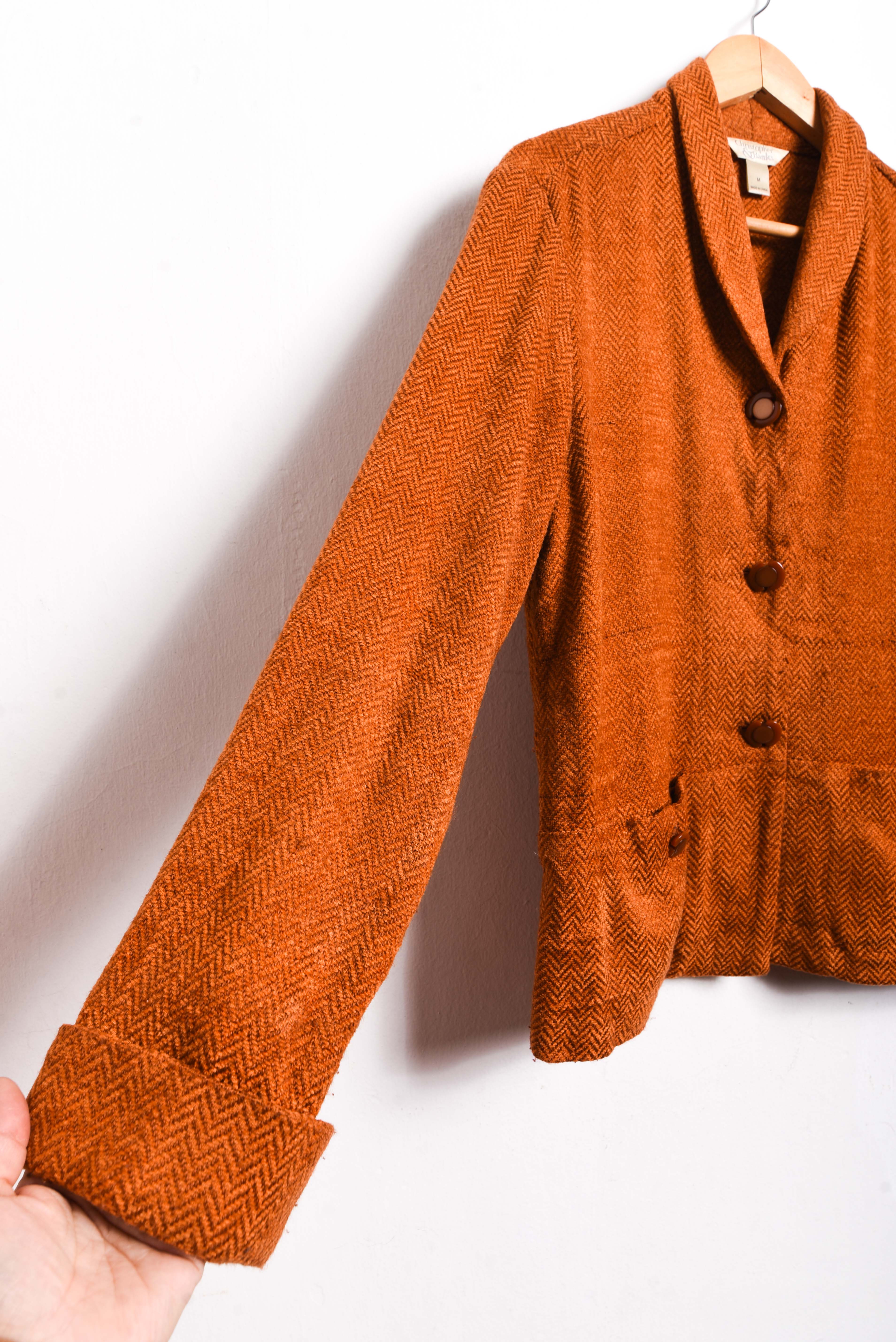 Chaqueta naranja espiga vintage