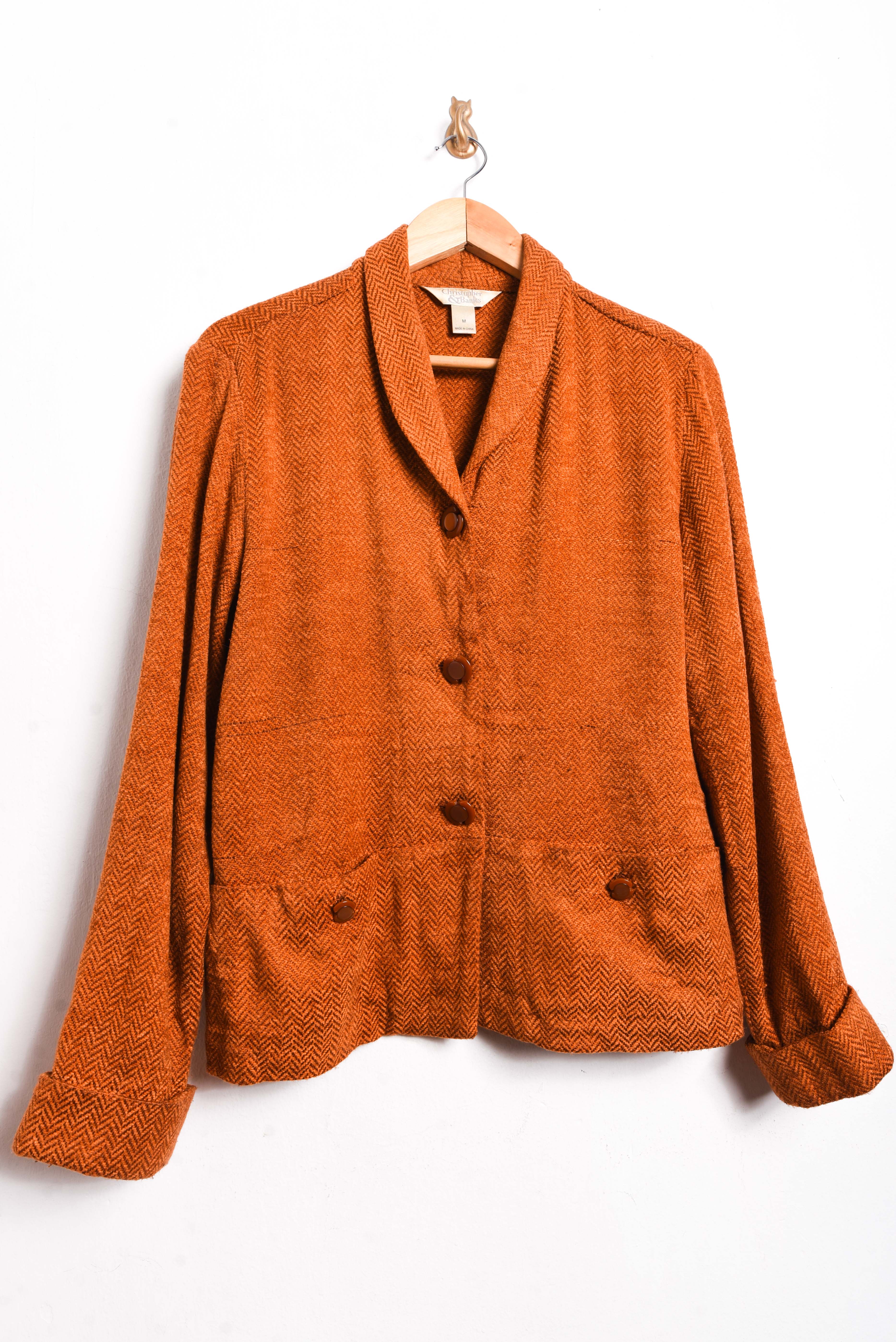 Chaqueta naranja espiga vintage