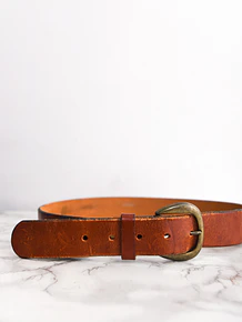 Cinturón cuero camel 70s