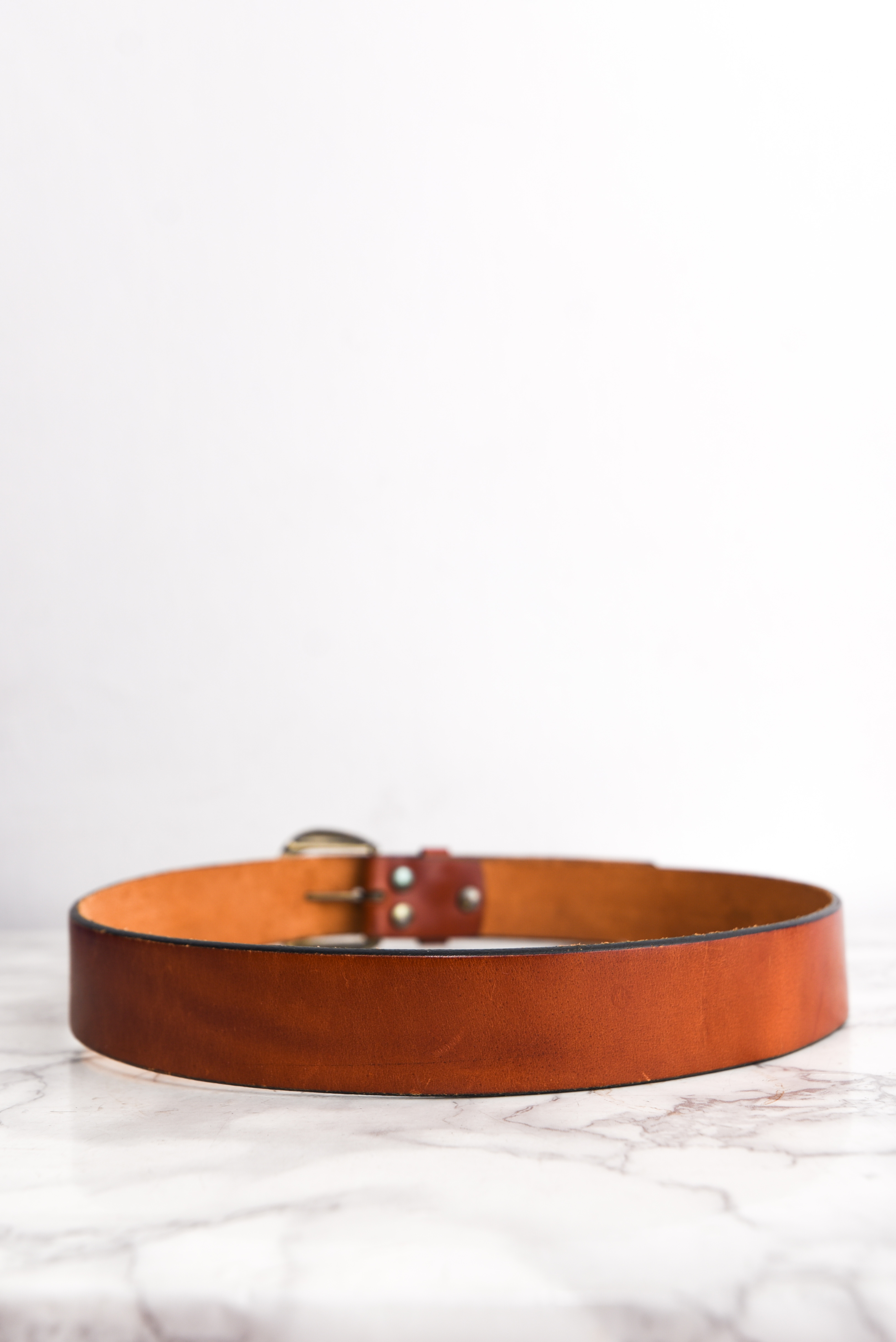 Cinturón cuero camel 70s