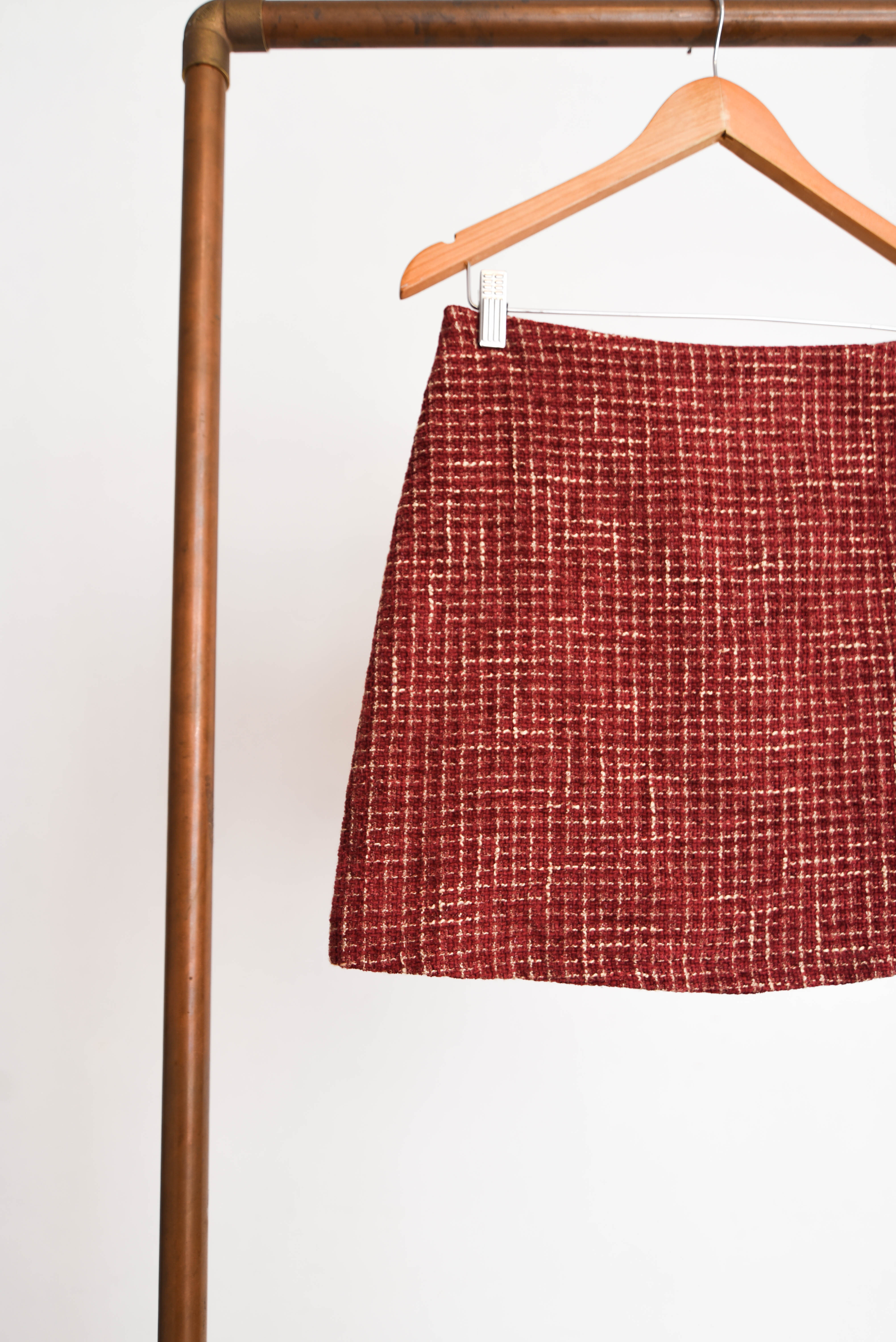 Mini falda granate grid