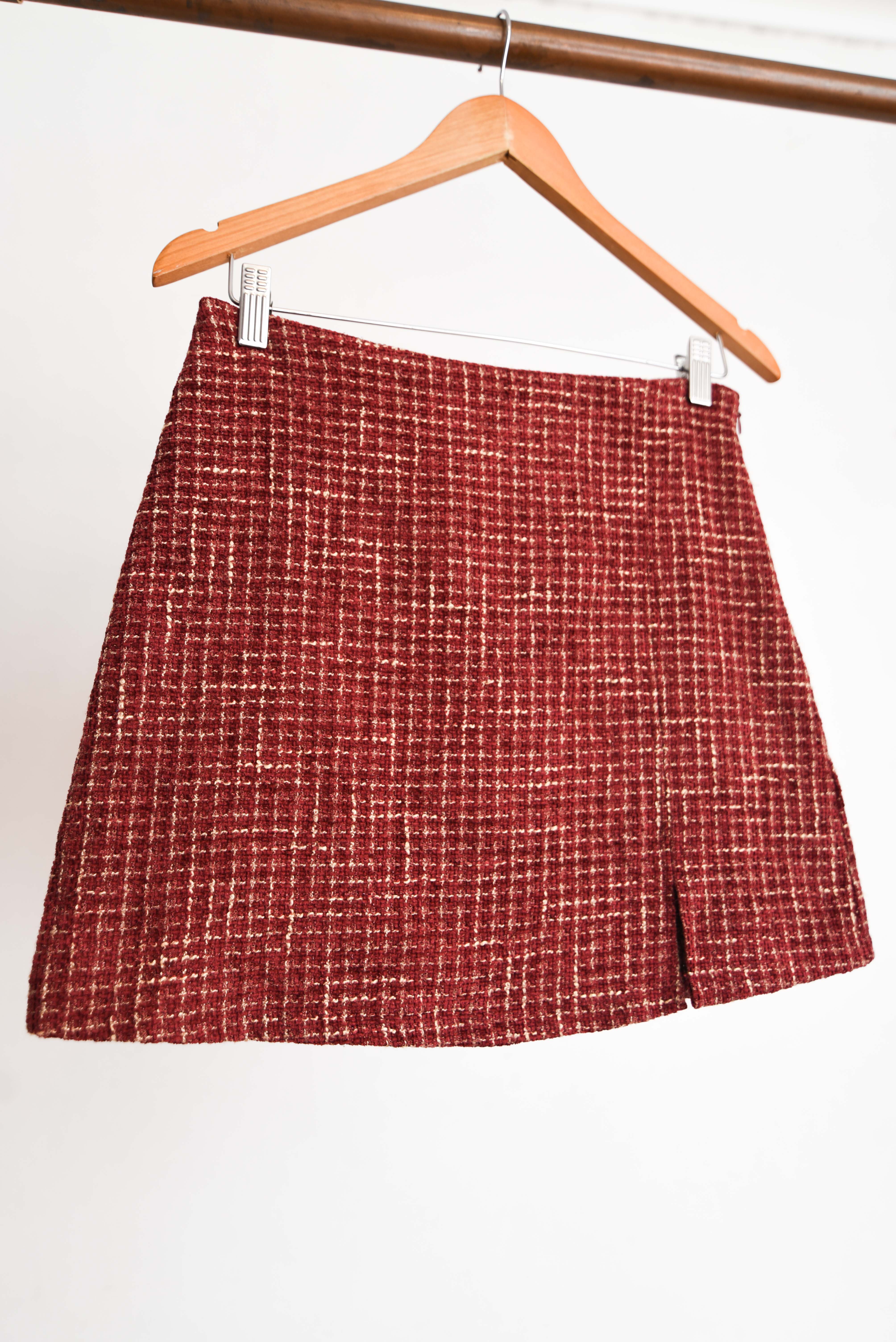 Mini falda granate grid